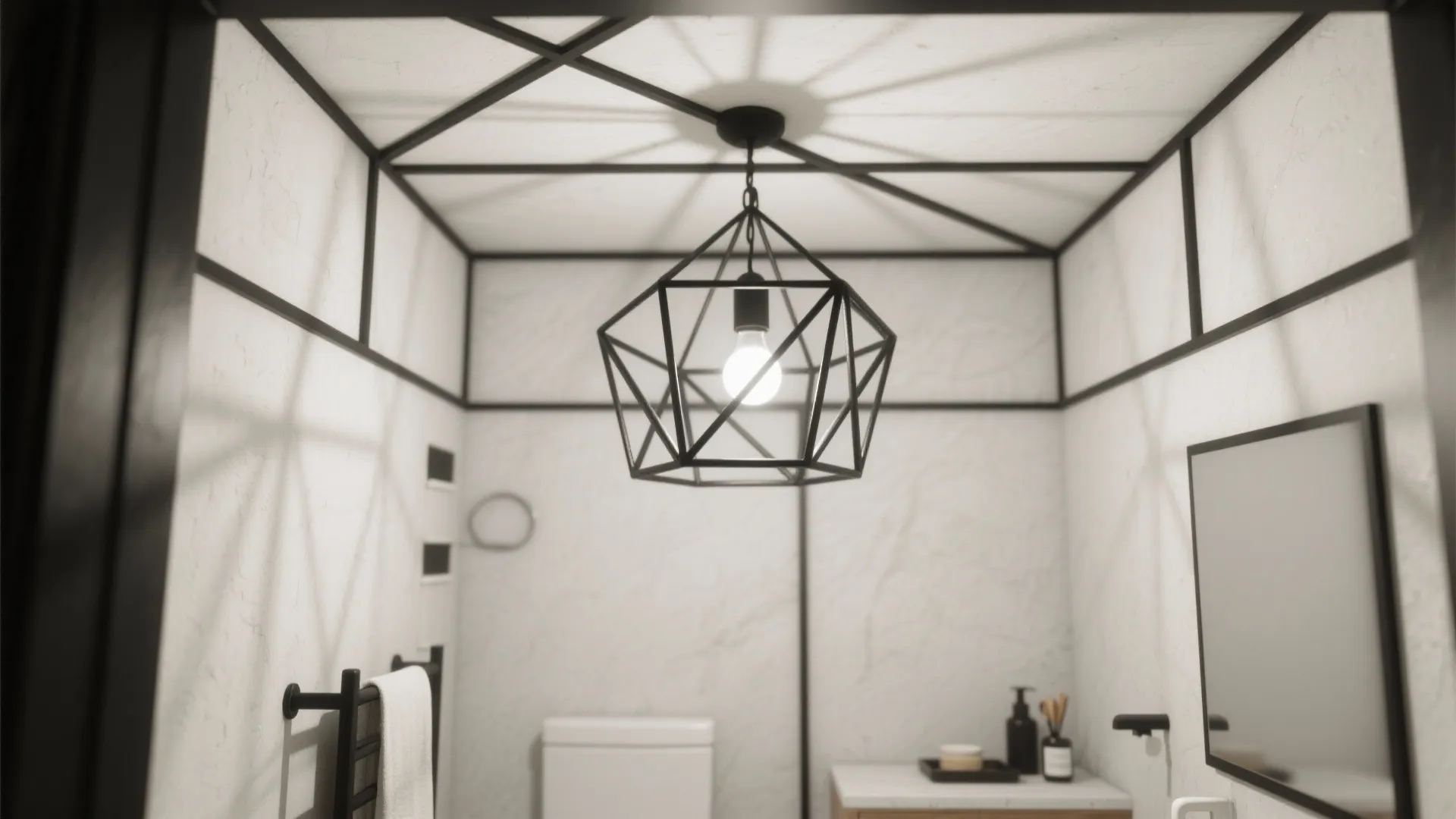 3. Minimalist geometric chandelier for compact spaces