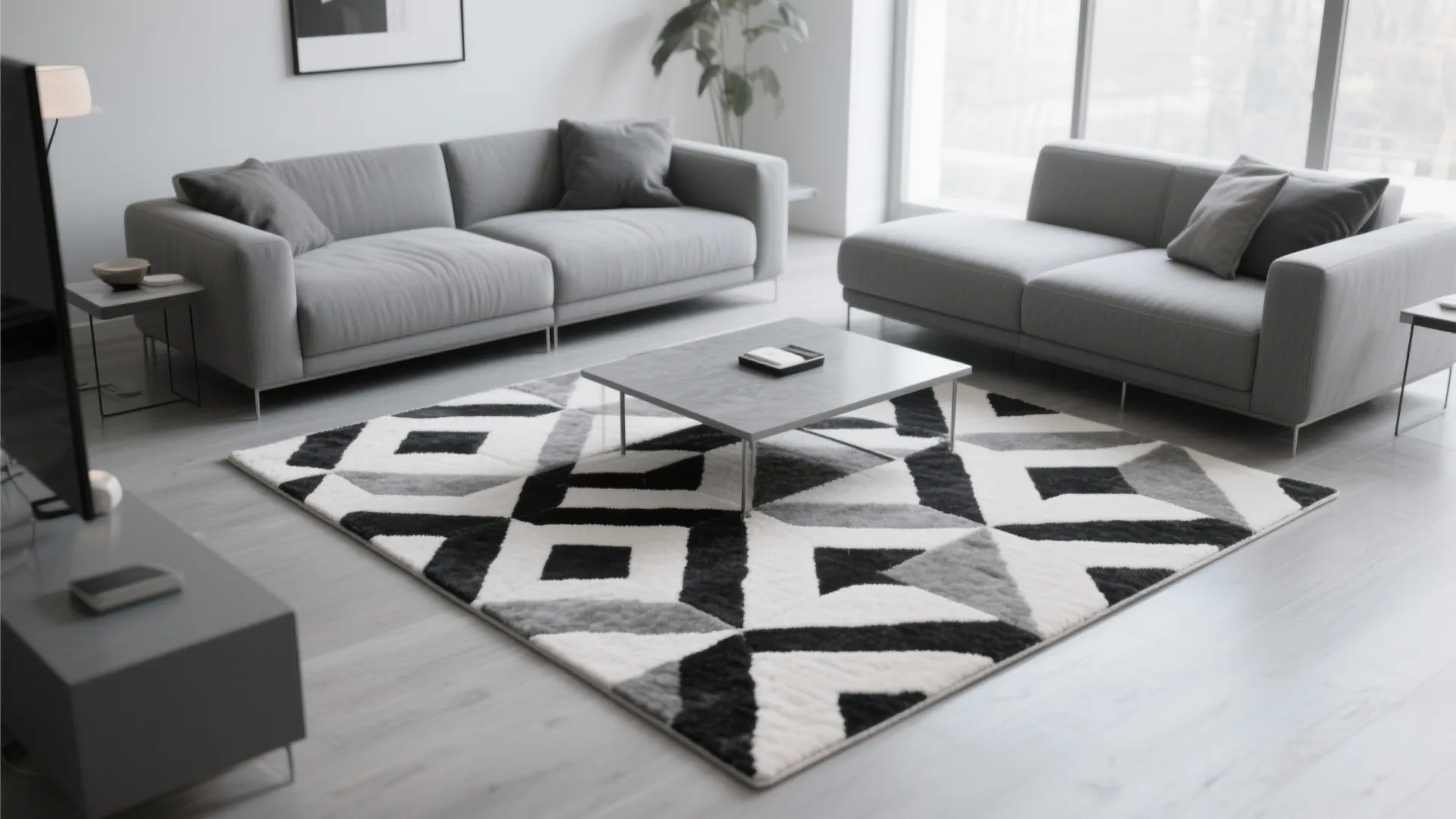 2. Geometric Patterns with Charcoal Accents