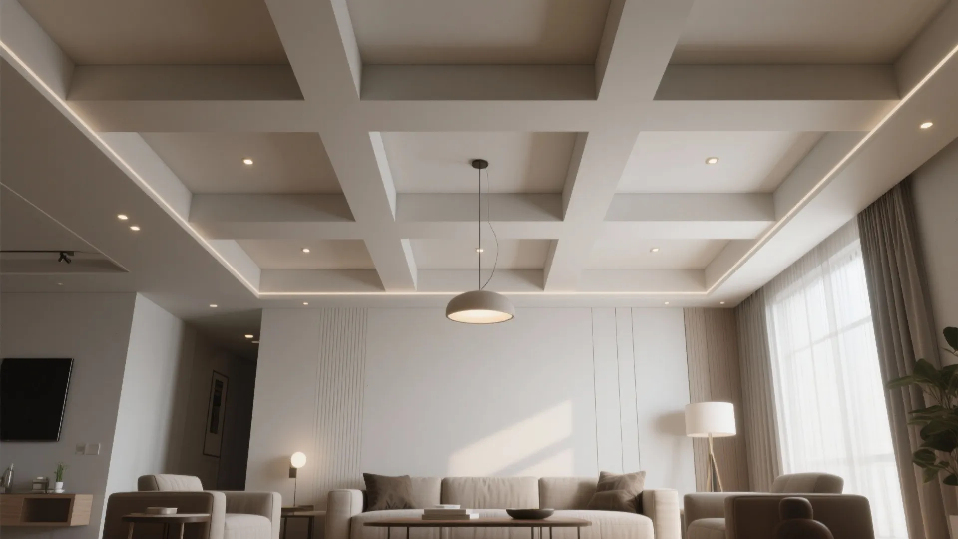 Geometric Lines and Slim Coffers