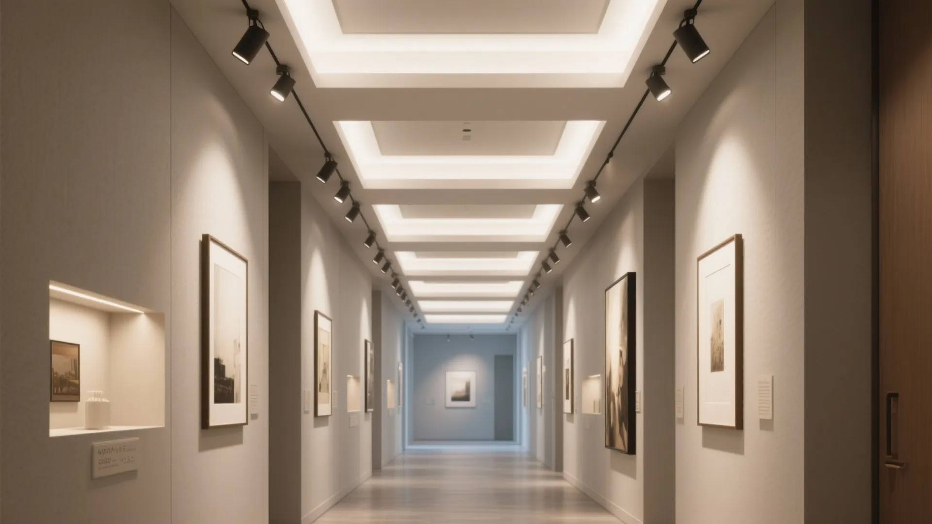 Geometric coffers with integrated spot lights