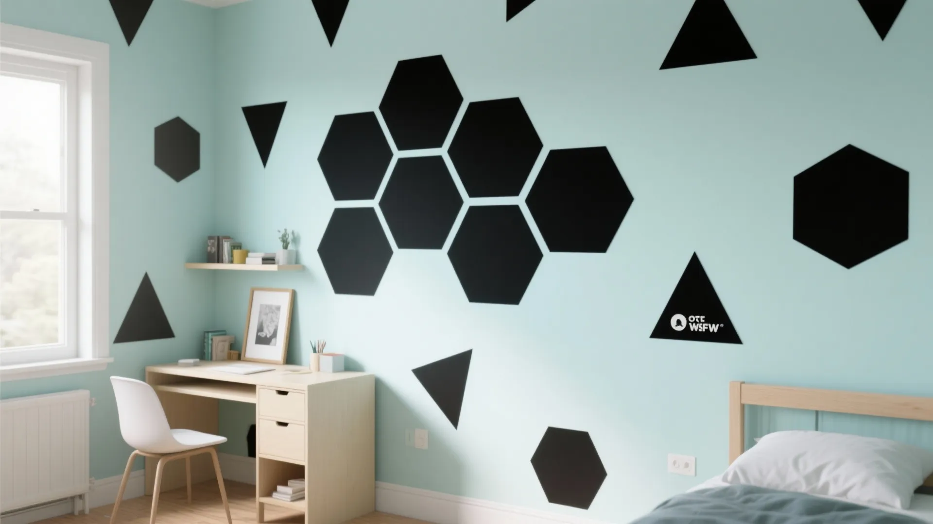 4. Black Geometric Wall Decals