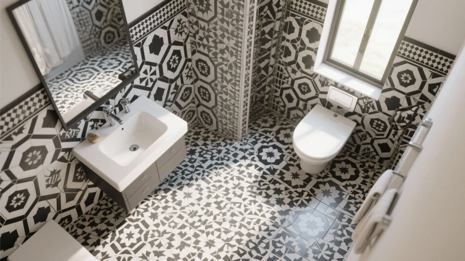 5. Geometric Patterned Flooring