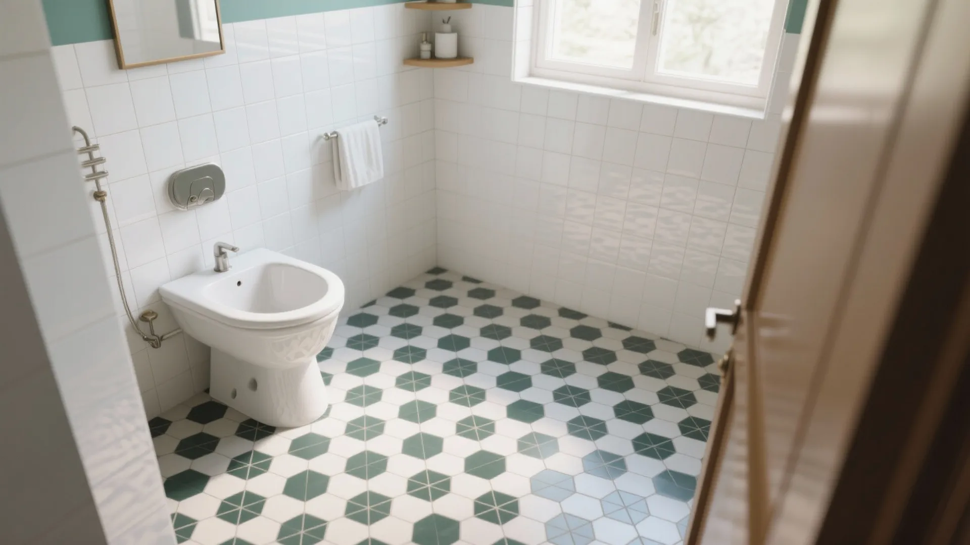 2. Geometric Patterned Floor Tiles