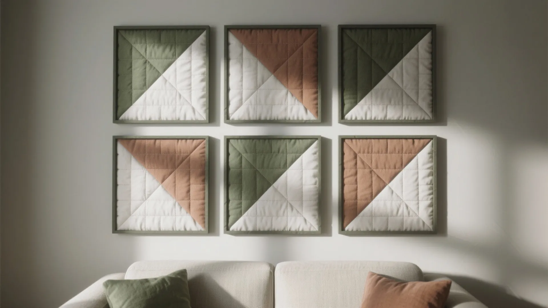 Modern geometric quilt wall grid