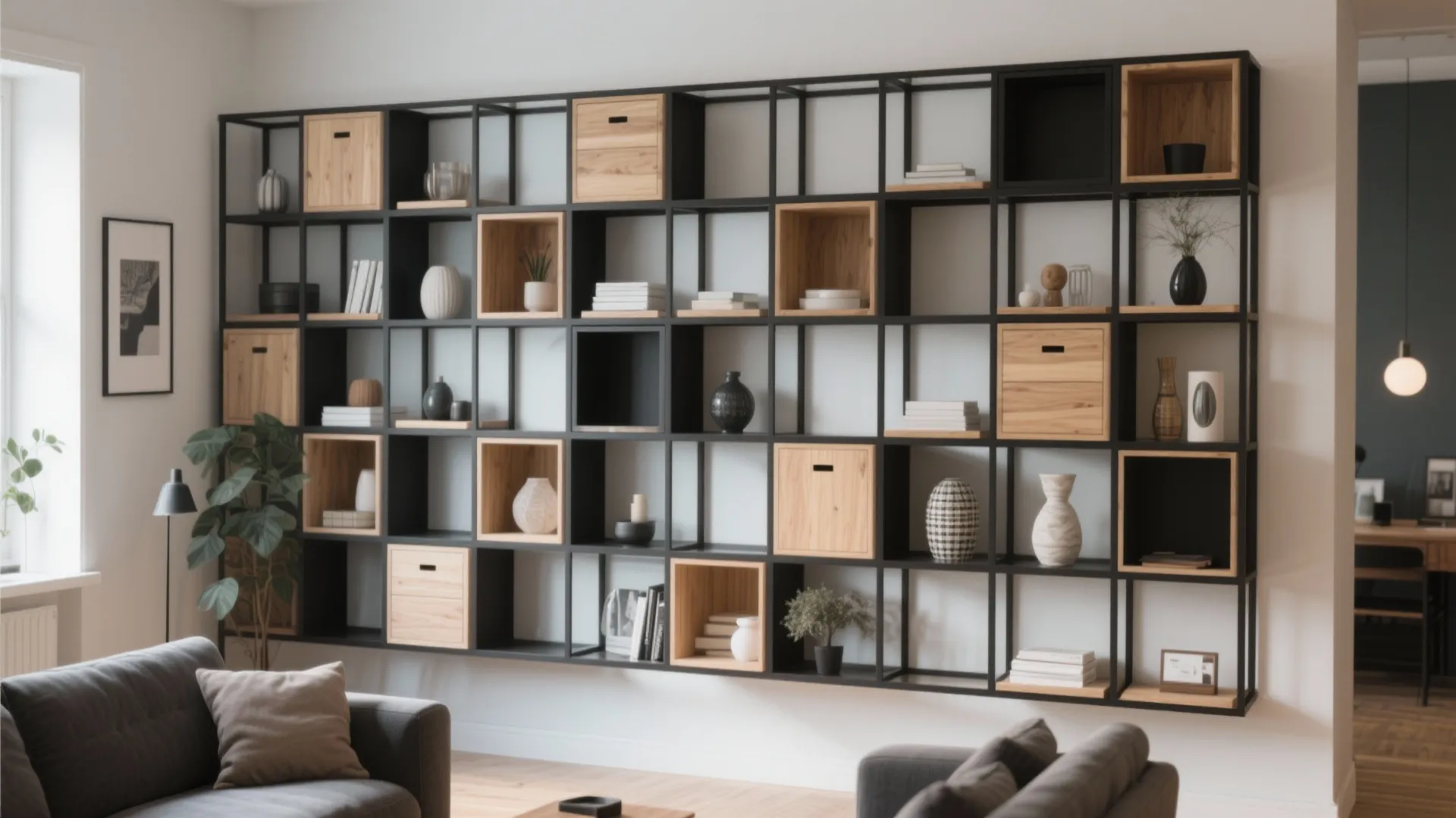 Geometric Grid Shelving