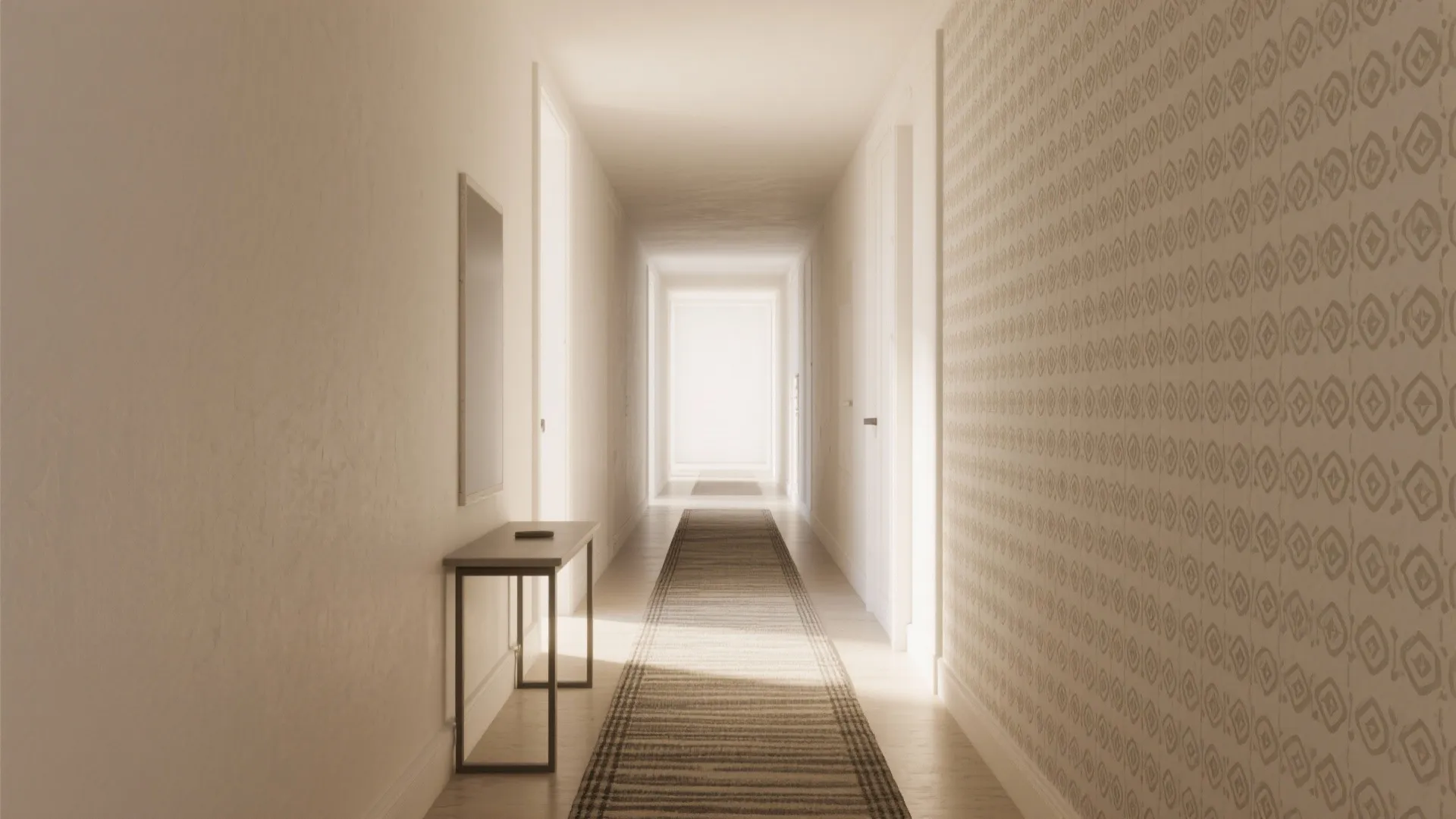 1. Geometric repeats to widen narrow rooms