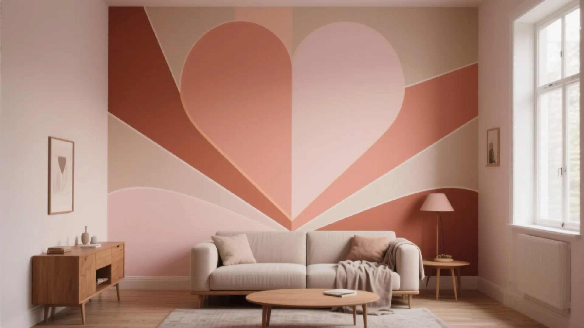 Heart‑Inspired Geometric Accent Wall