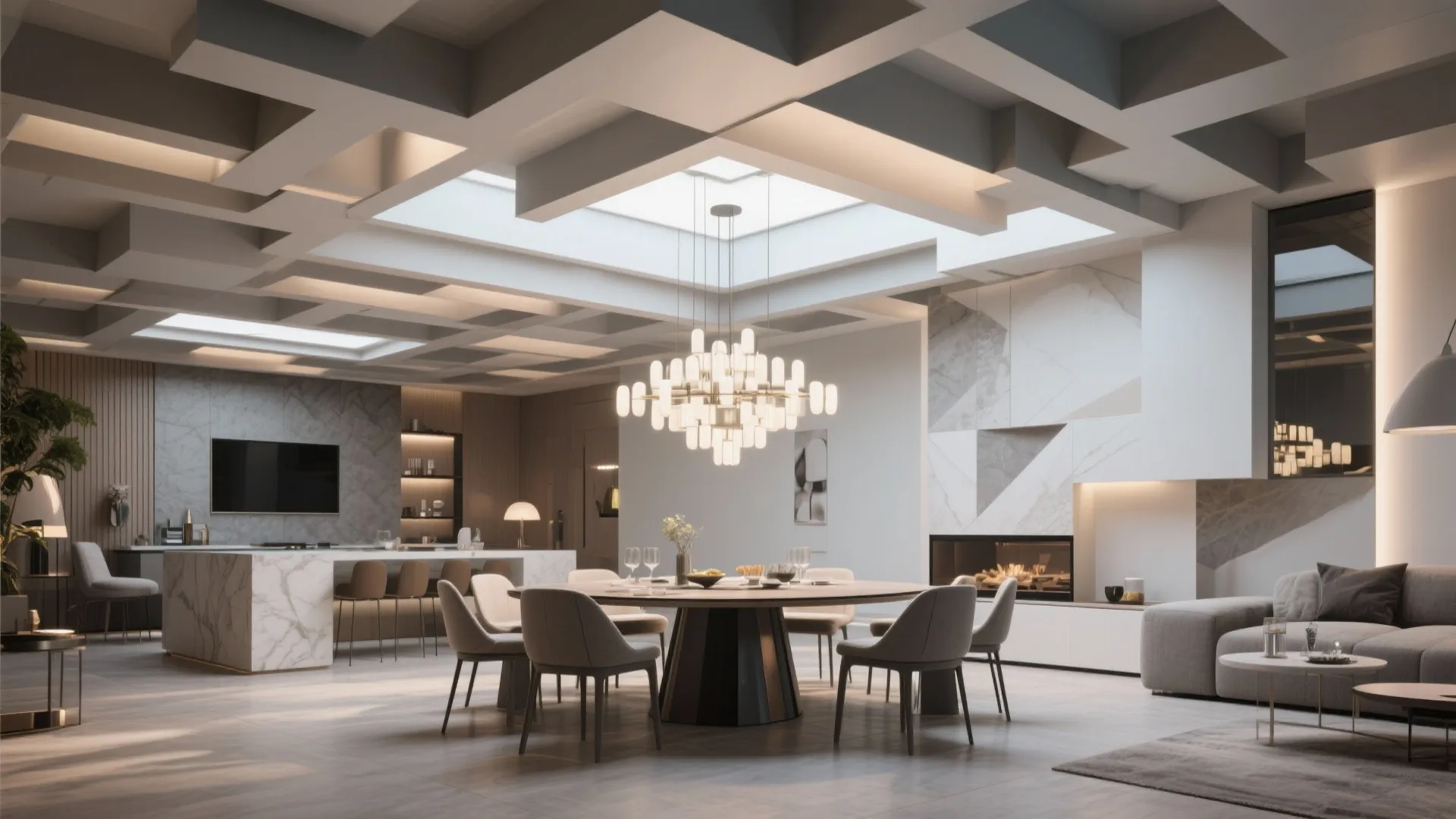 Geometric Layered POP Ceiling