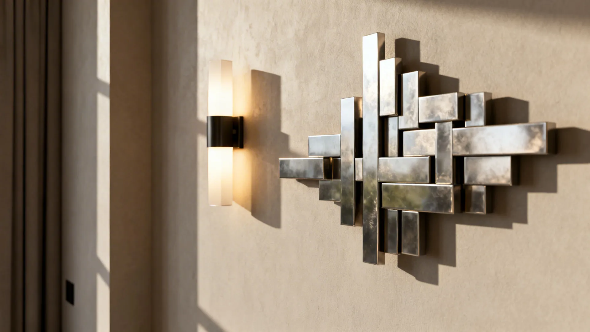 4. Geometric Metal Art