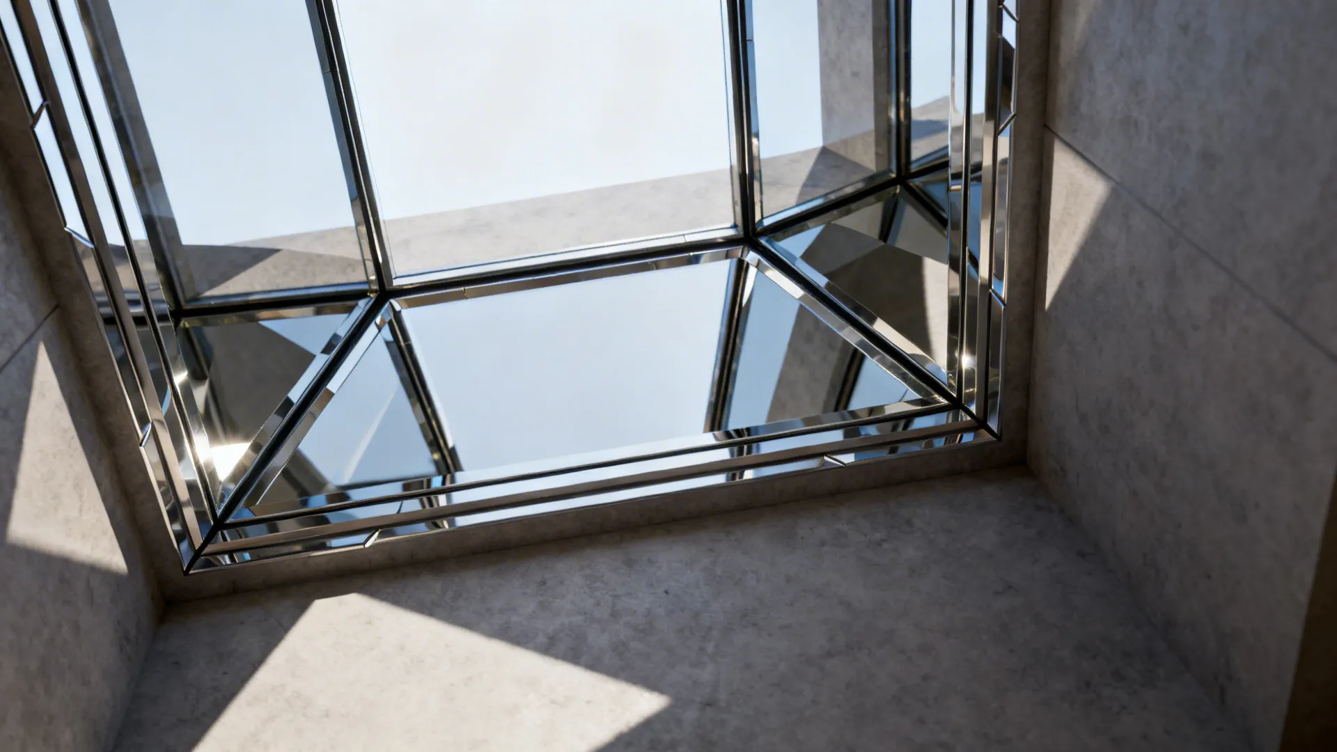 4. Mirrored panels or geometric tiles