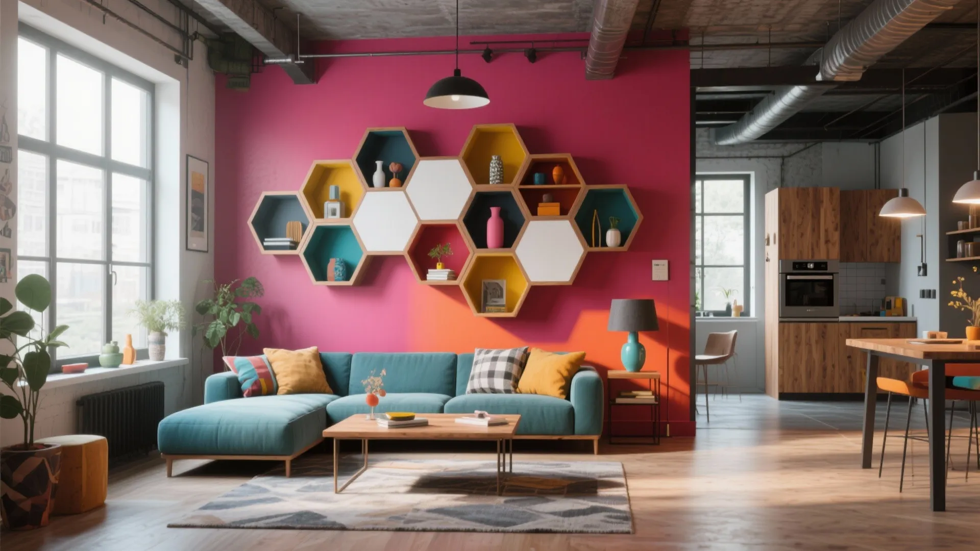 3. Geometric Modular Shelves