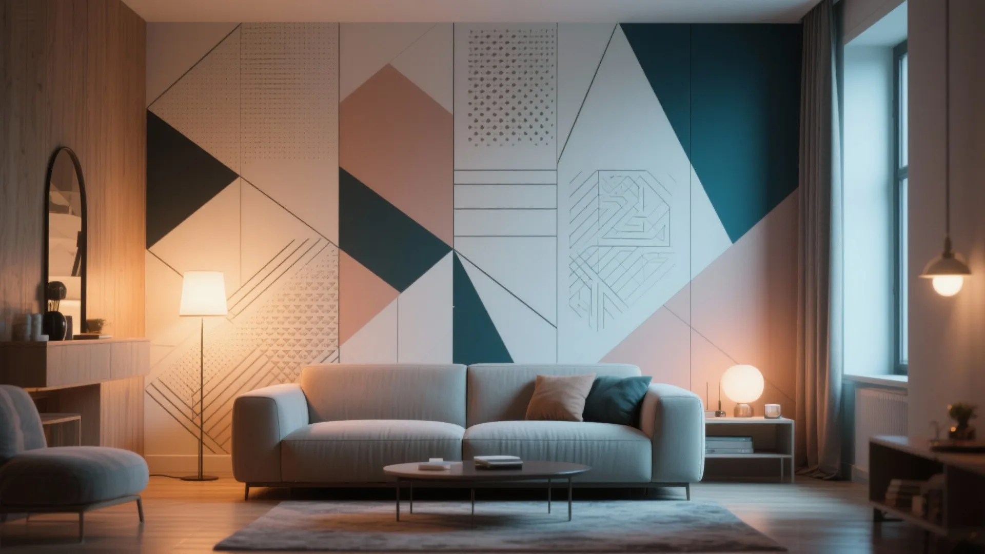 5. Mural or Geometric Stencil for Personality