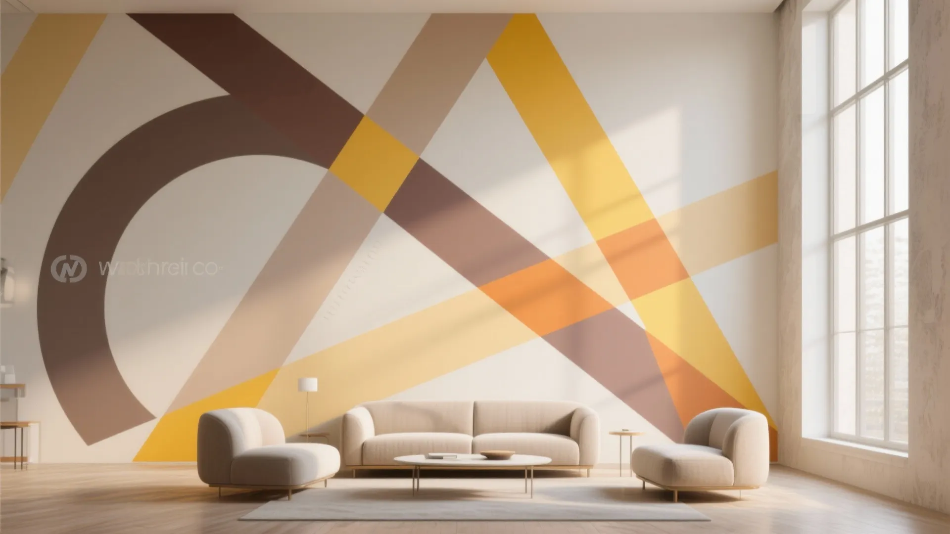 1. Oversized Geometric Murals