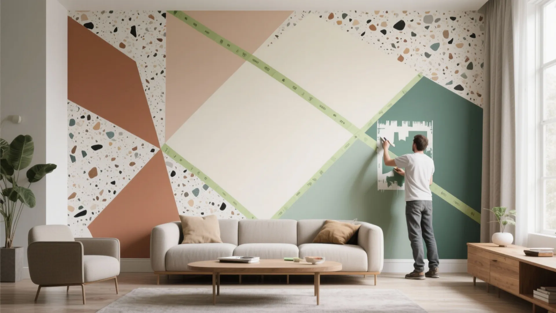 4. Create a focal mural or geometric overlay