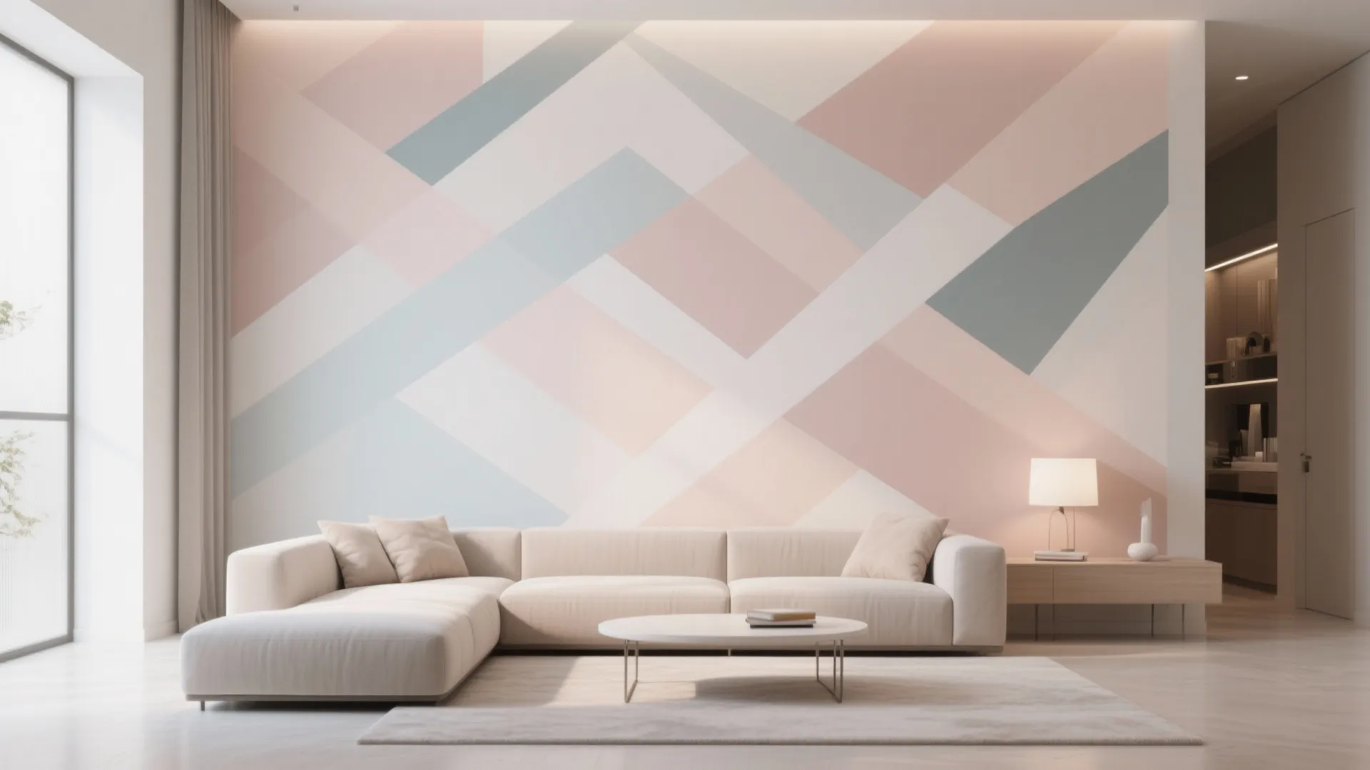 3. Subtle Geometric Murals
