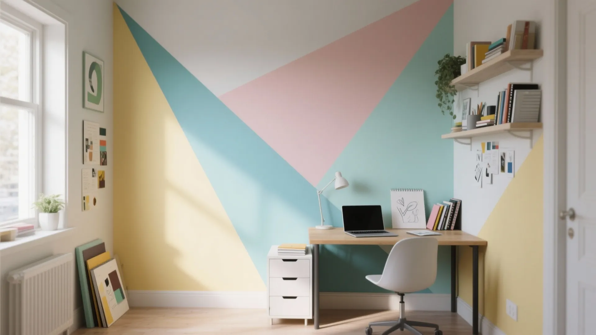 4. Geometric Mural for Creativity Boost