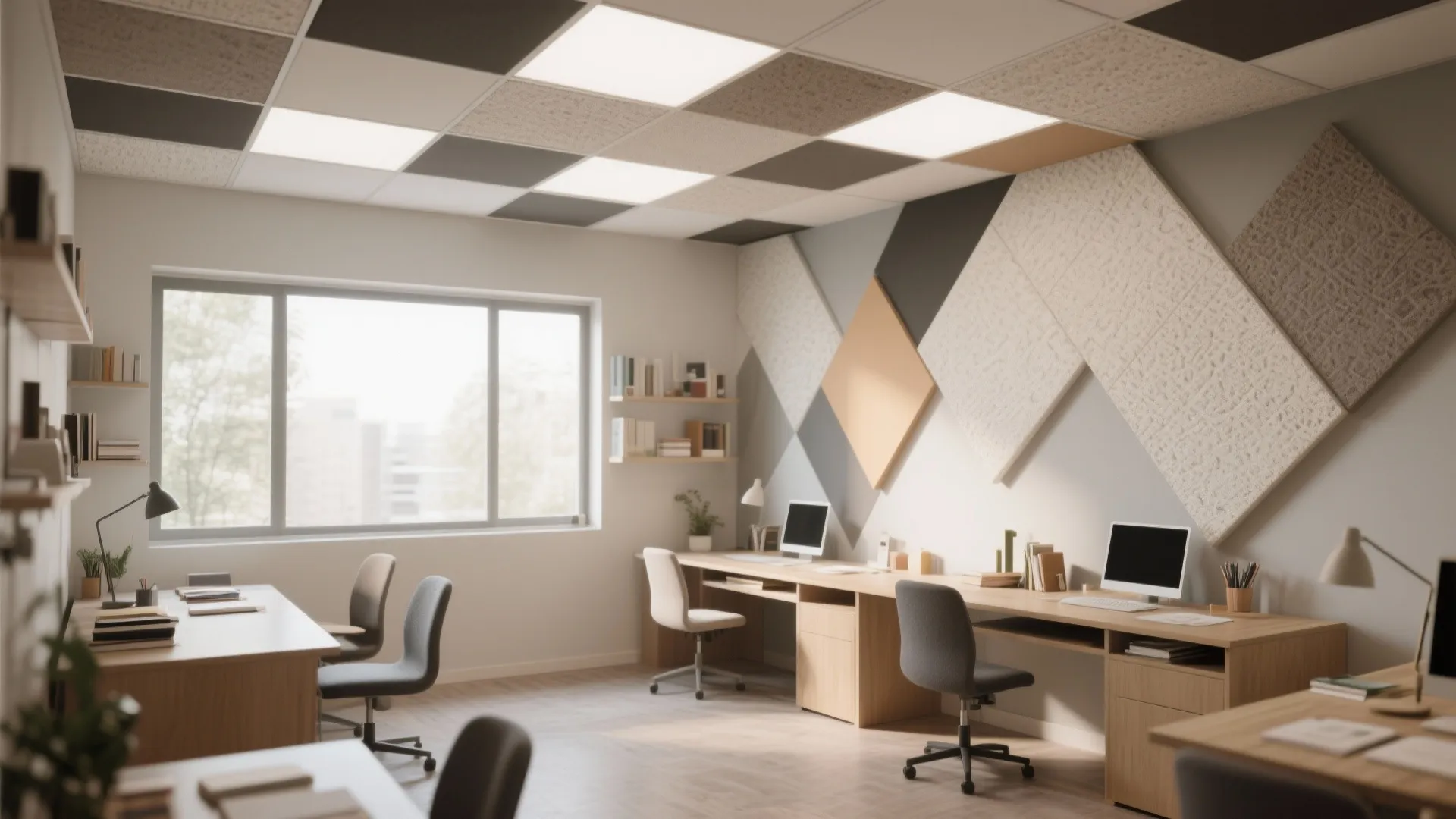 Geometric panel ceiling