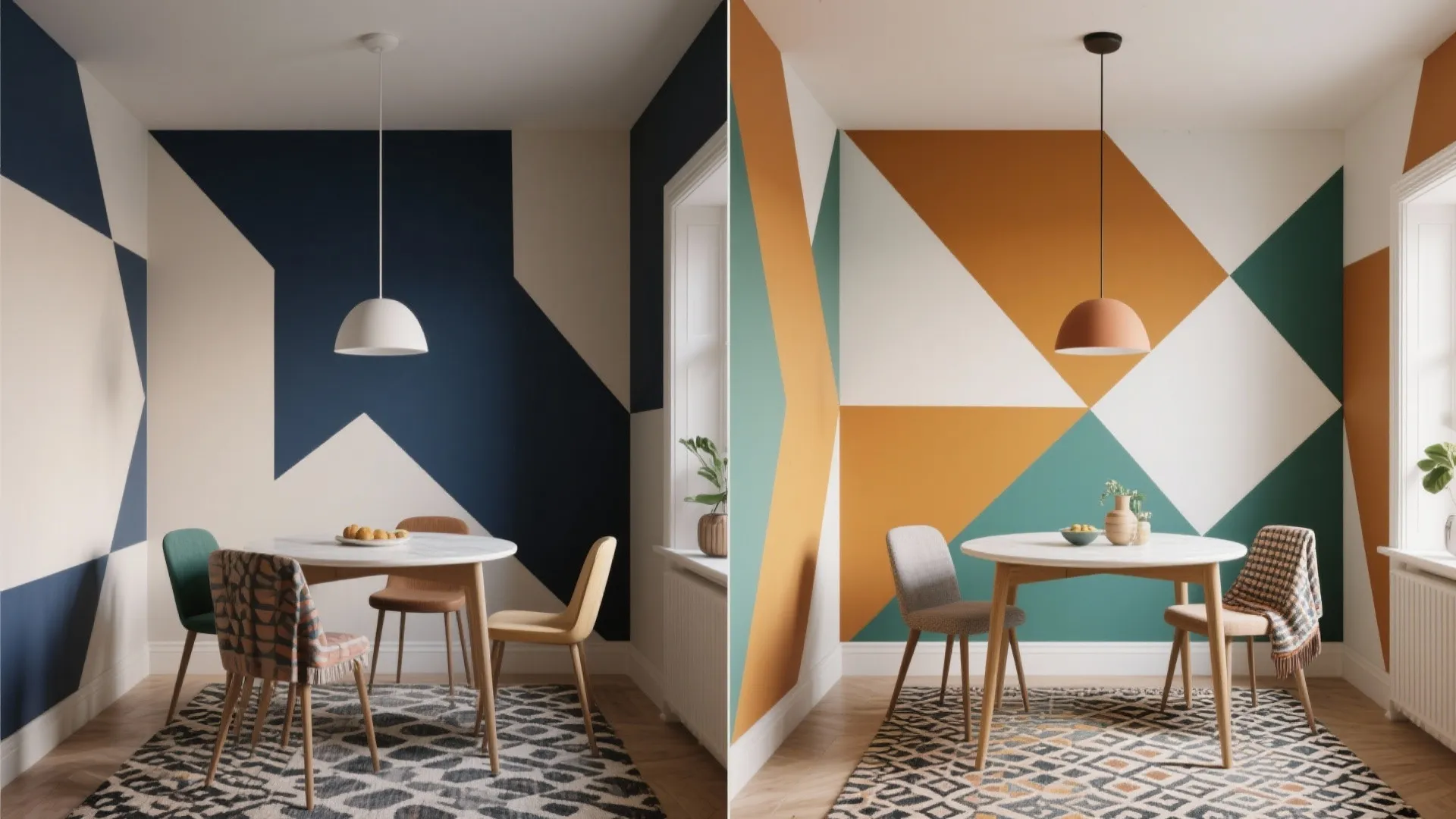 4. Painted Geometric Panels for Personality