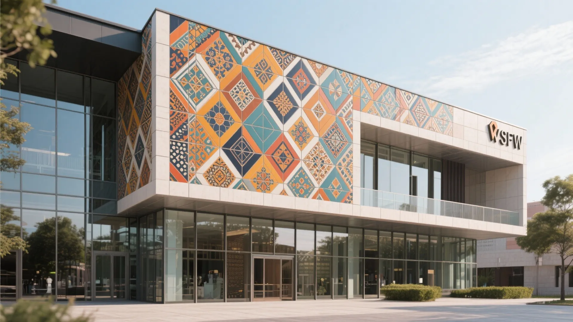 Patterned Geometric Tiles