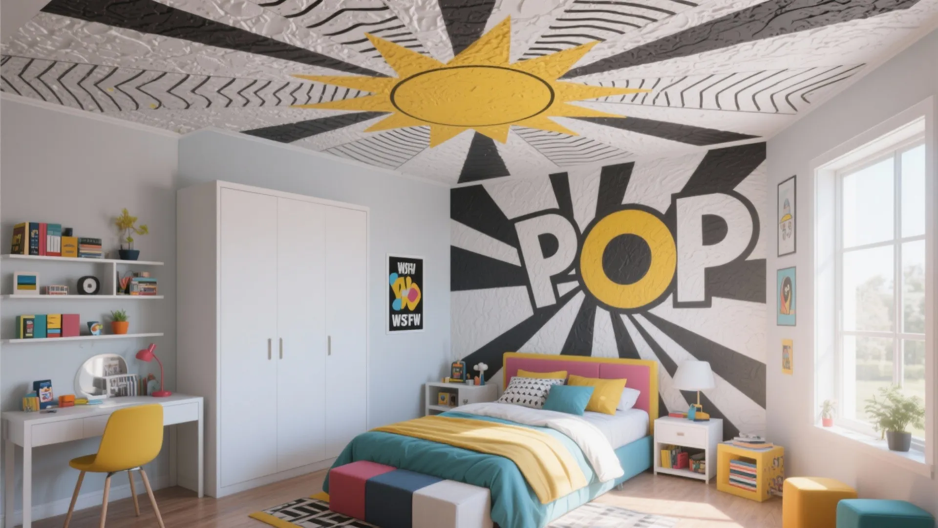 Geometric Pop Ceiling Patterns