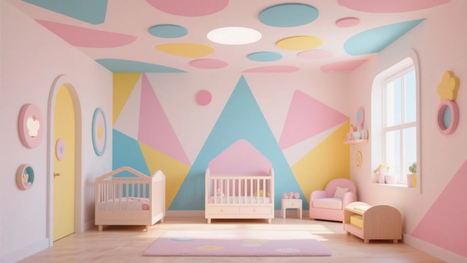 Colorful Geometric Pop Ceiling