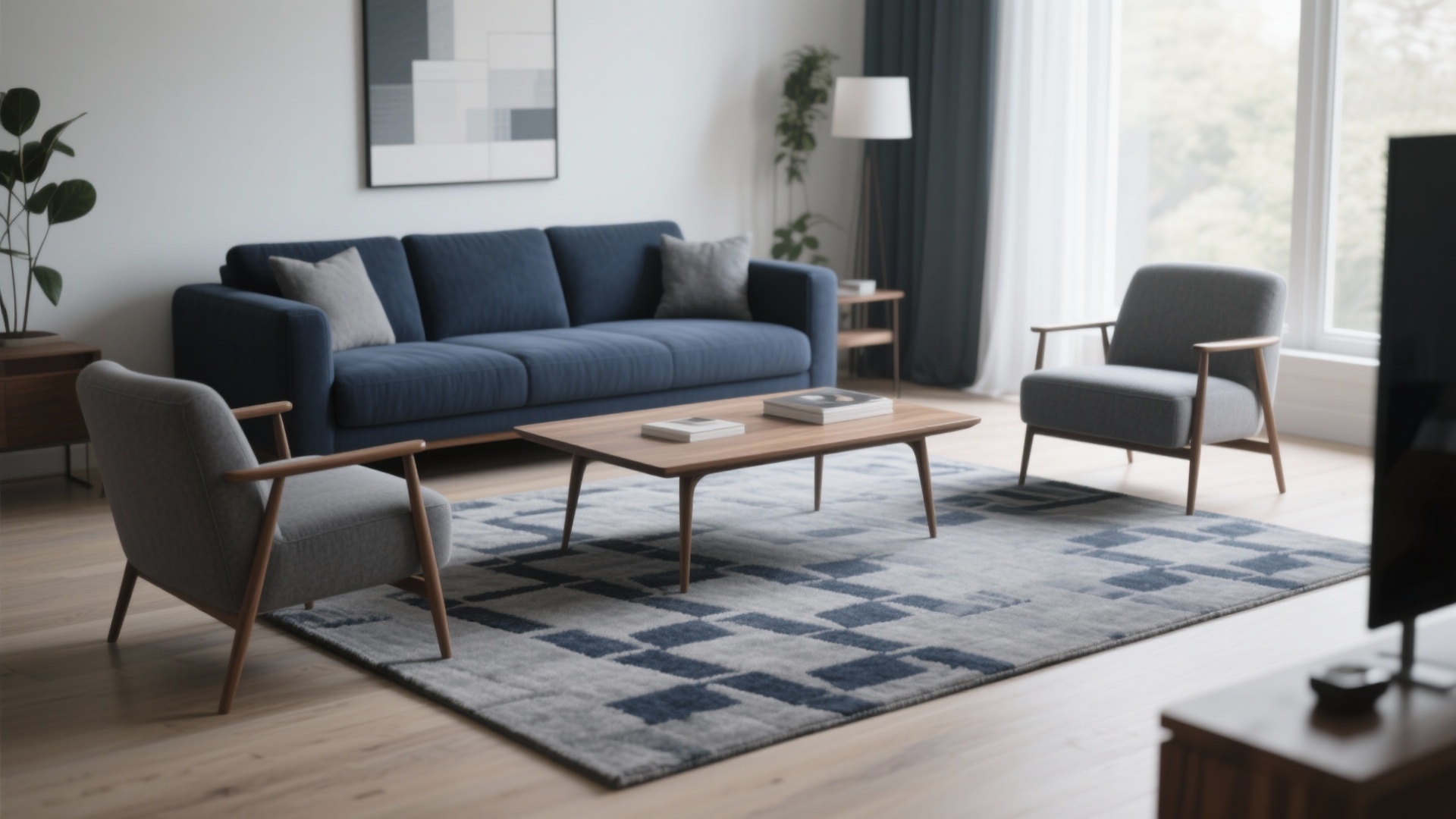 10 Navy and Gray Living Room Ideas