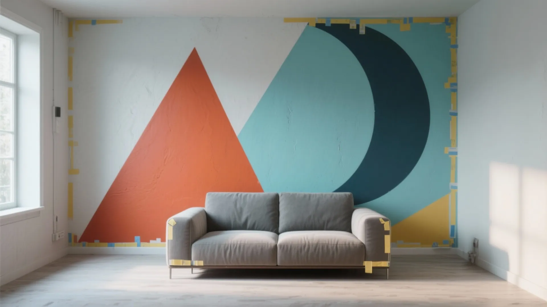 2. Paint geometric shapes for modern flair