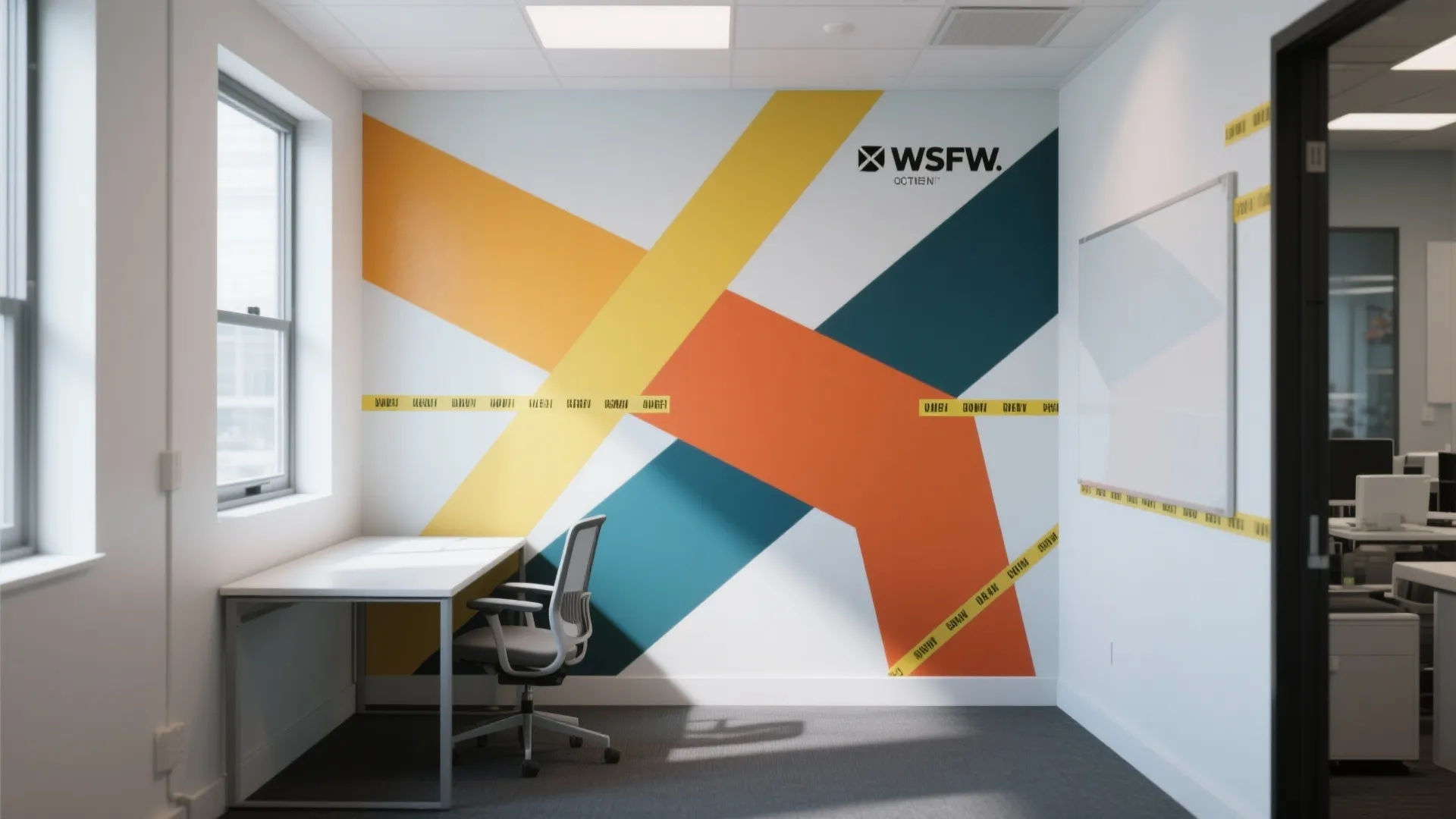 Bold geometric statement wall