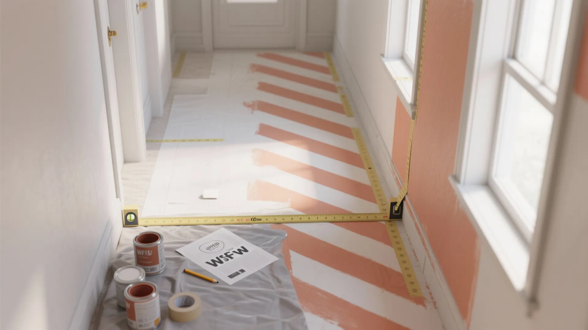 3. Hand-painted geometric or stripe pattern