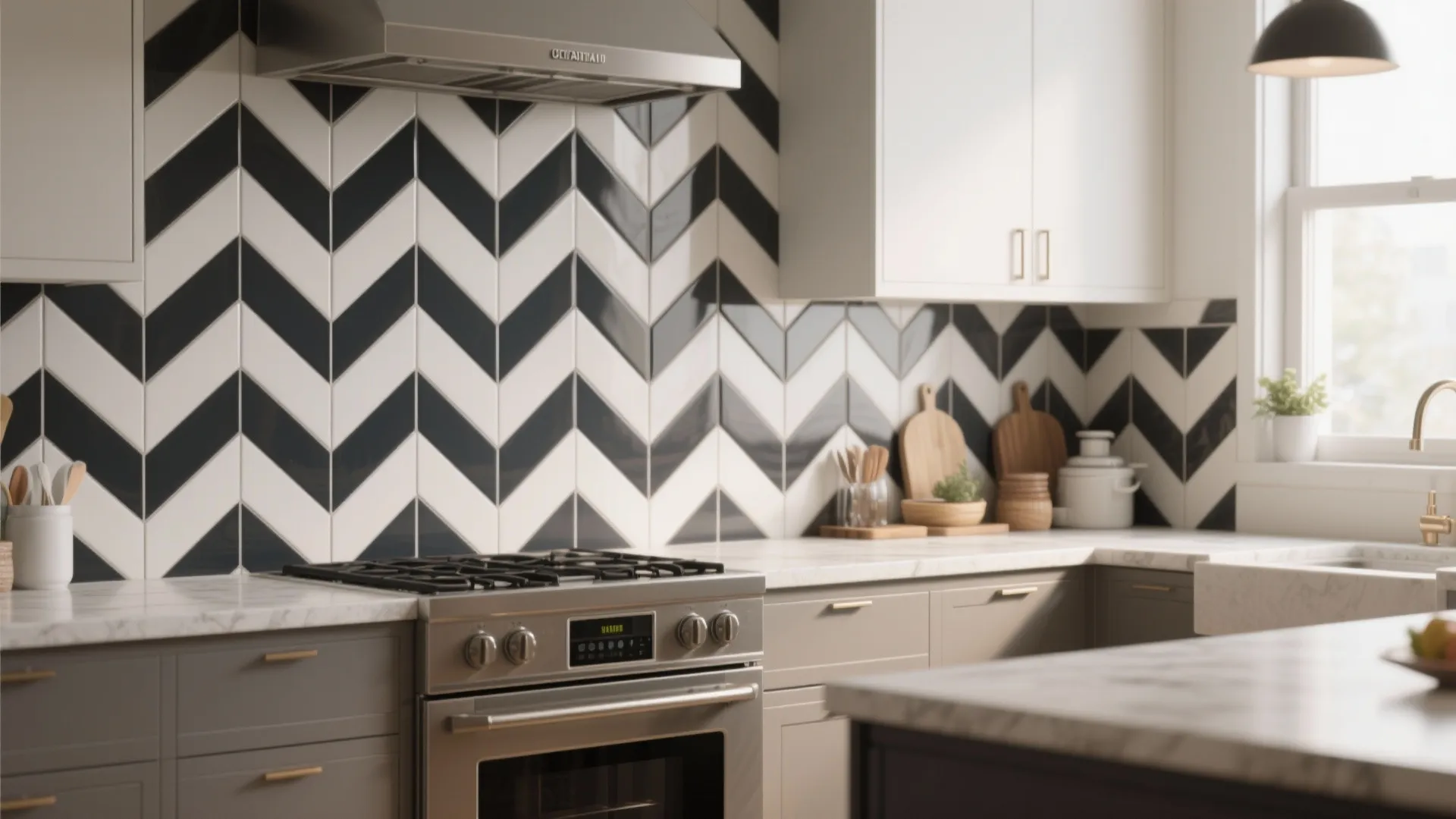 2. Bold Geometric Subway Tiles