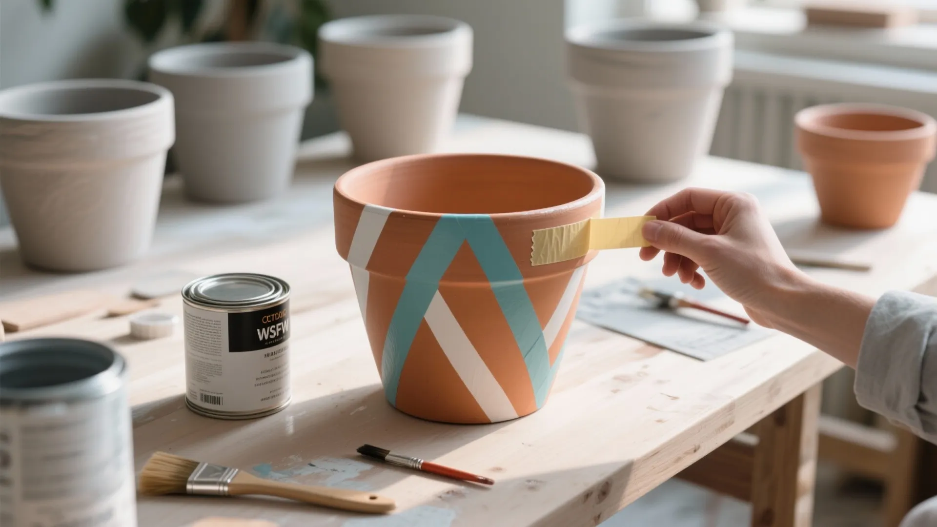 Bold geometrics with tape