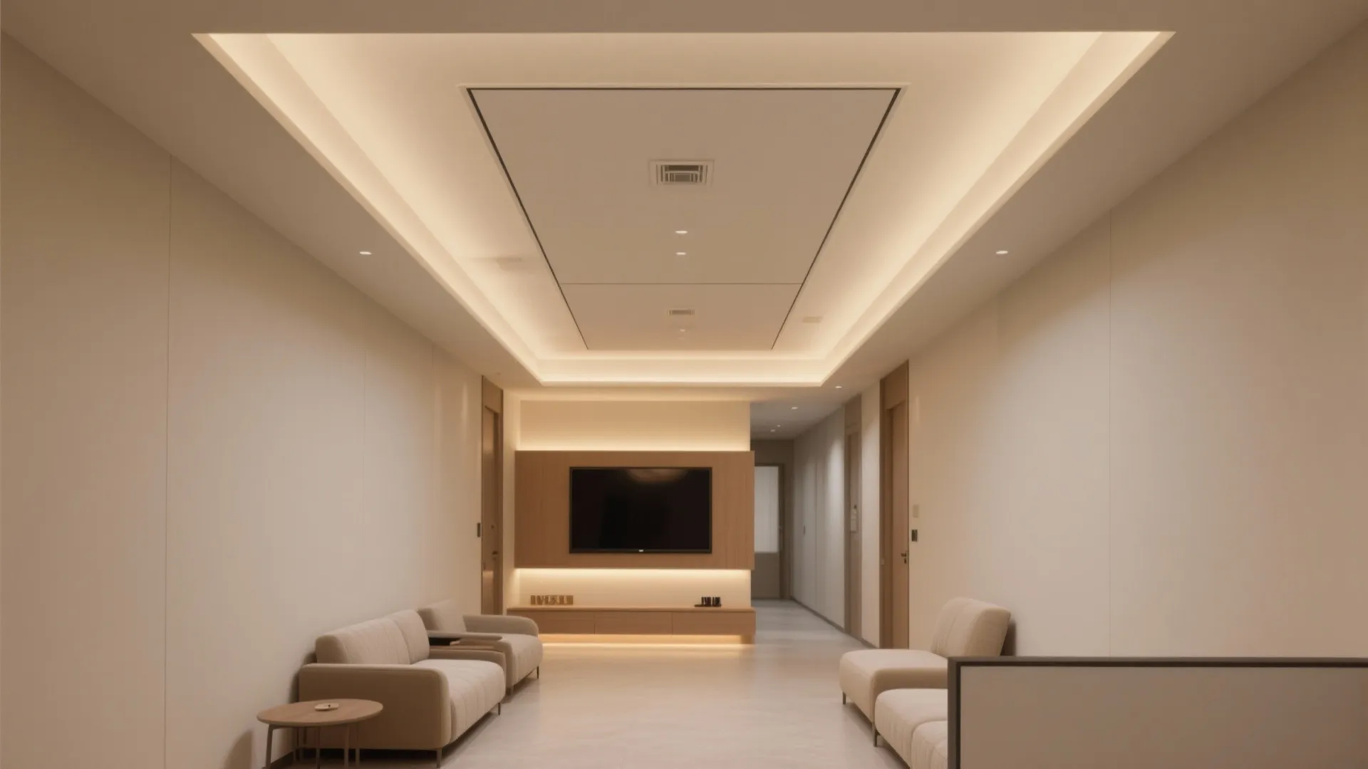 Geometric Tray Ceiling with Center Panel