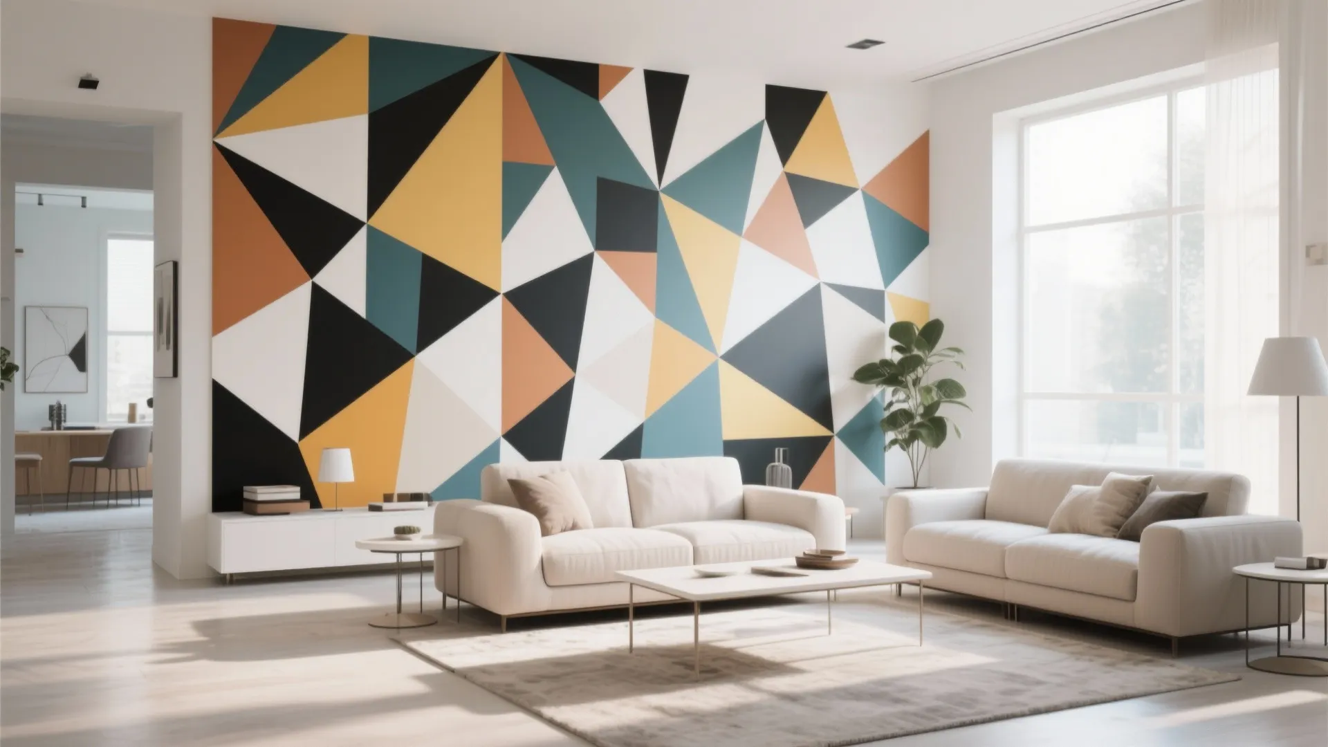3. Oversized Geometric Wallpaper