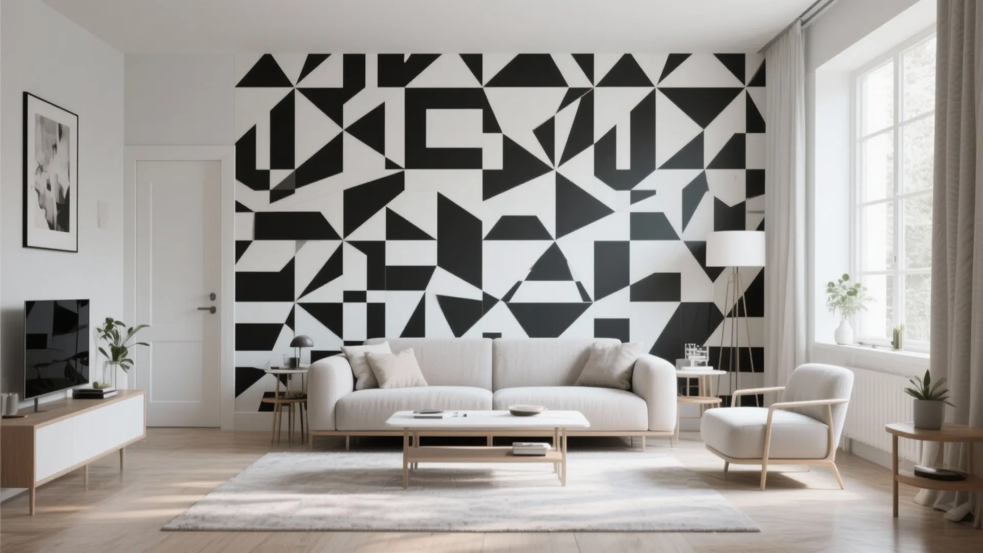 2. Bold Geometric Wallpaper