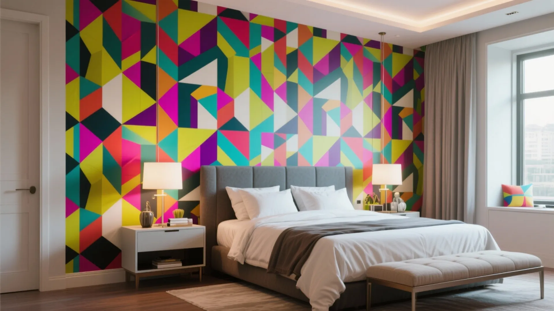 4. Bold Geometric Wallpaper