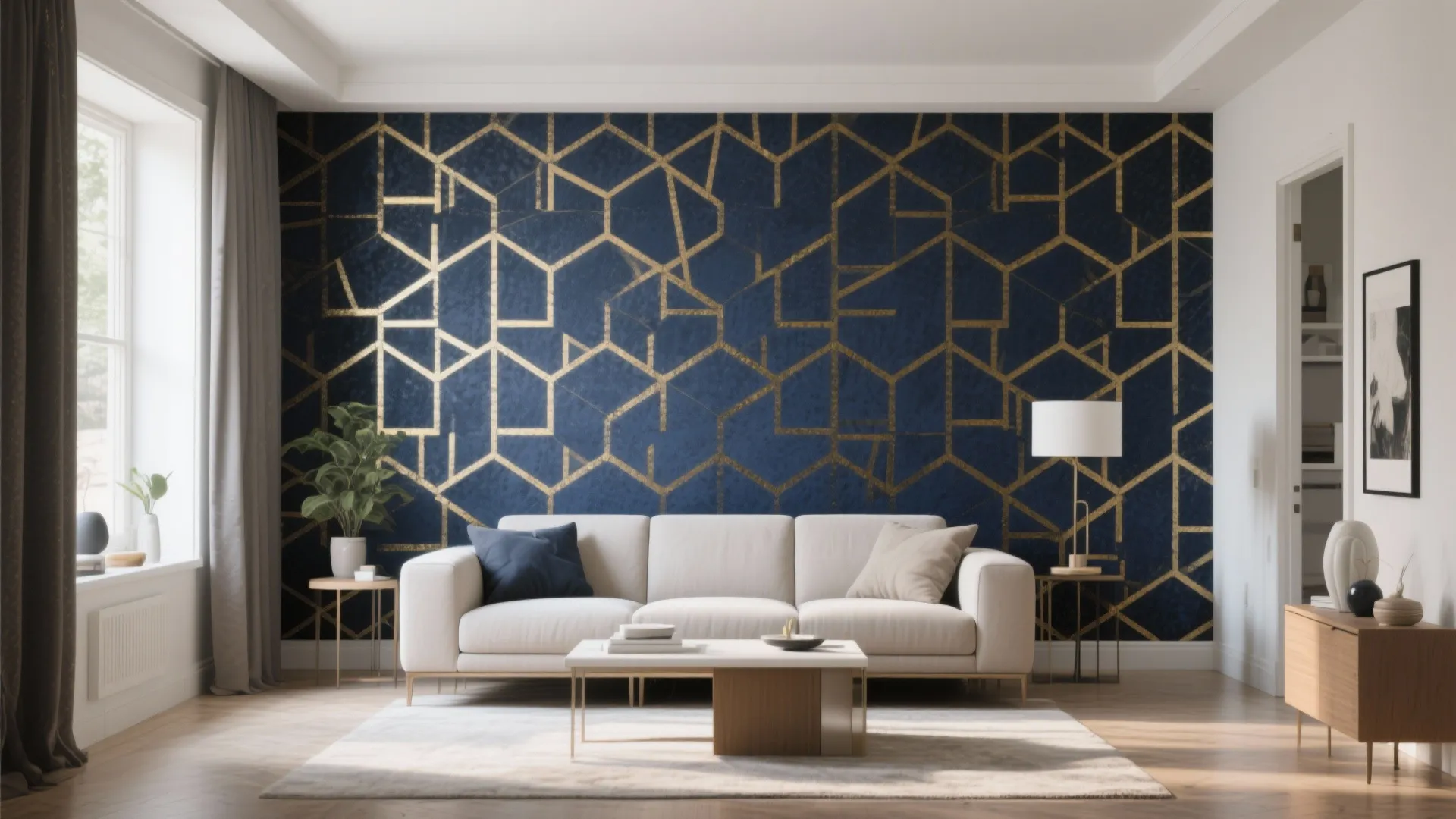 2. Bold Geometric Wallpaper