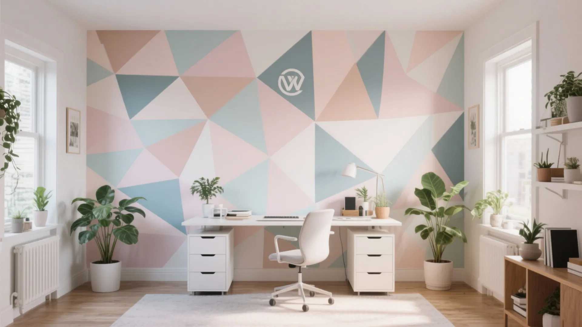 2. Bold Geometric Wallpaper