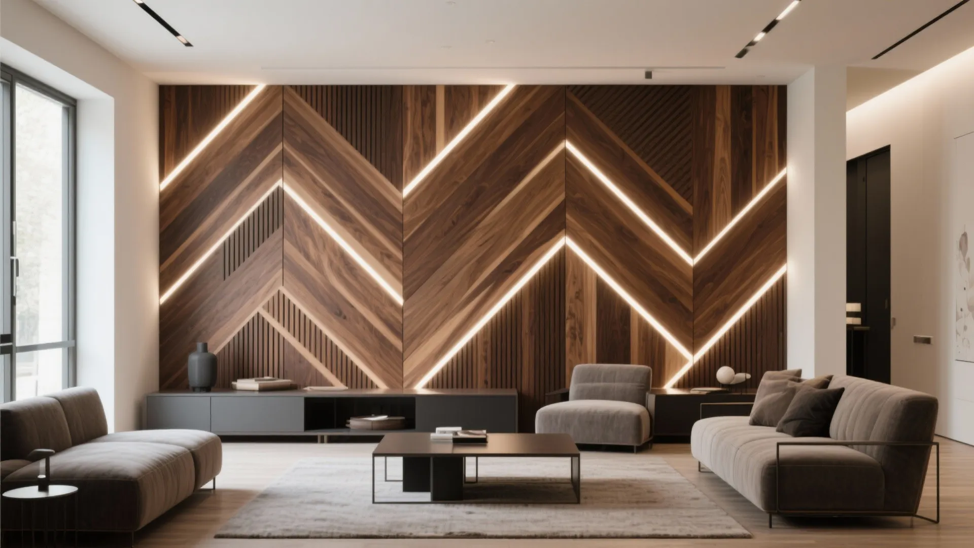 Geometric Wood Slat Design
