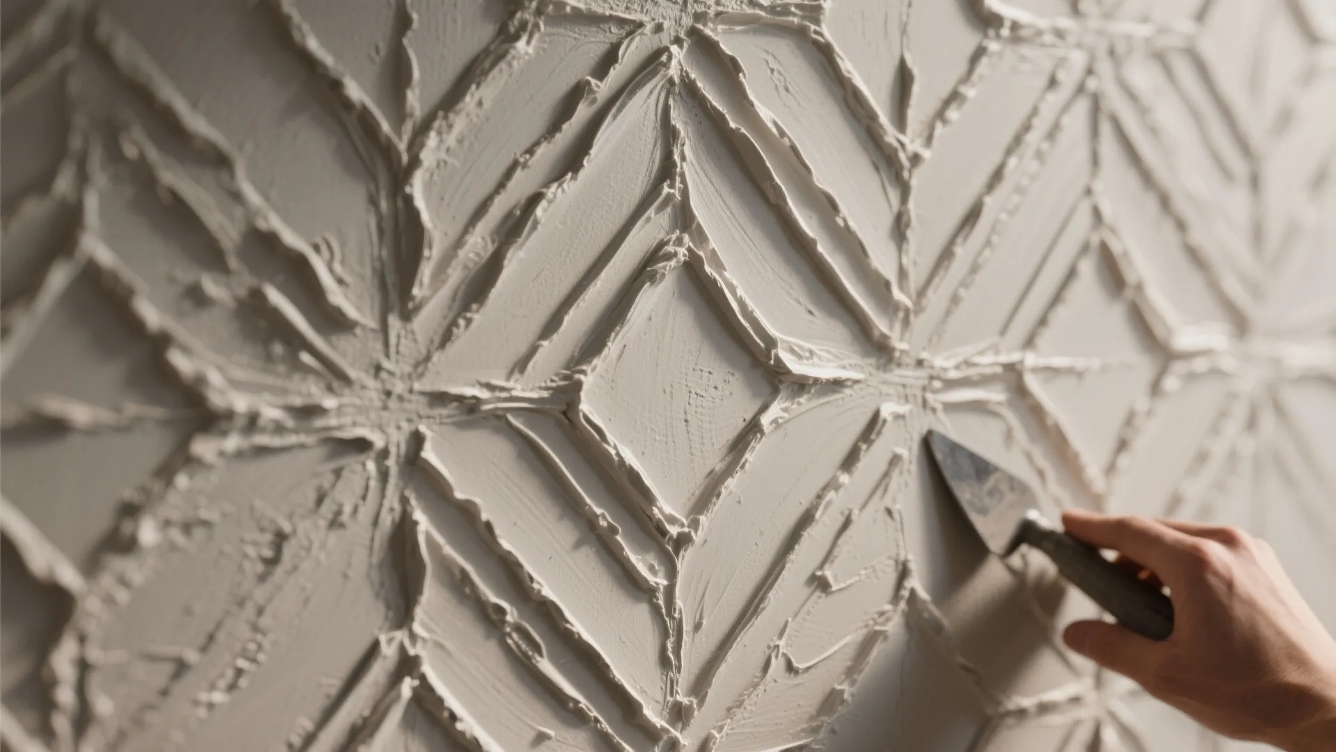 Geometric trowel patterns as a modern feature