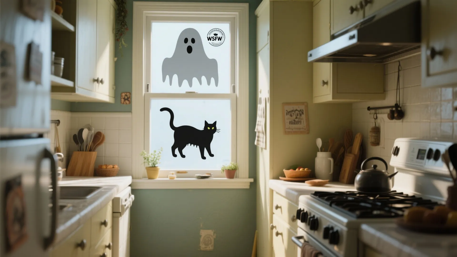 9. Ghostly Window Silhouettes