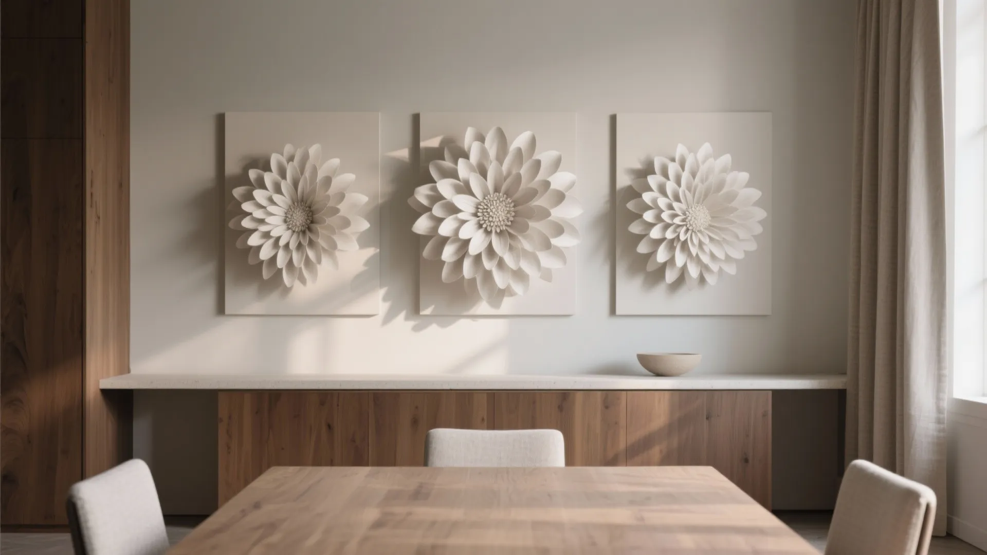 Oversized Statement Blooms on a Feature Wall