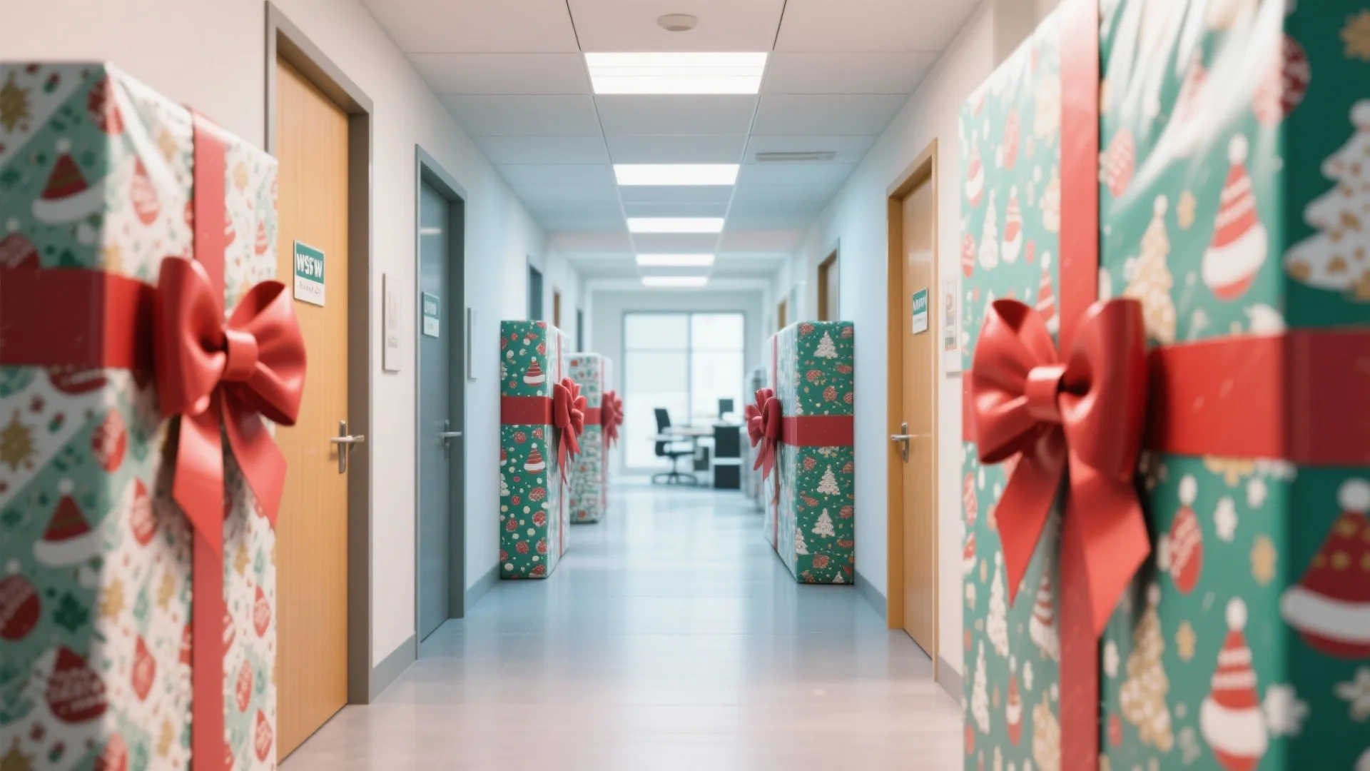 8. Gift-Wrapped Door Covers