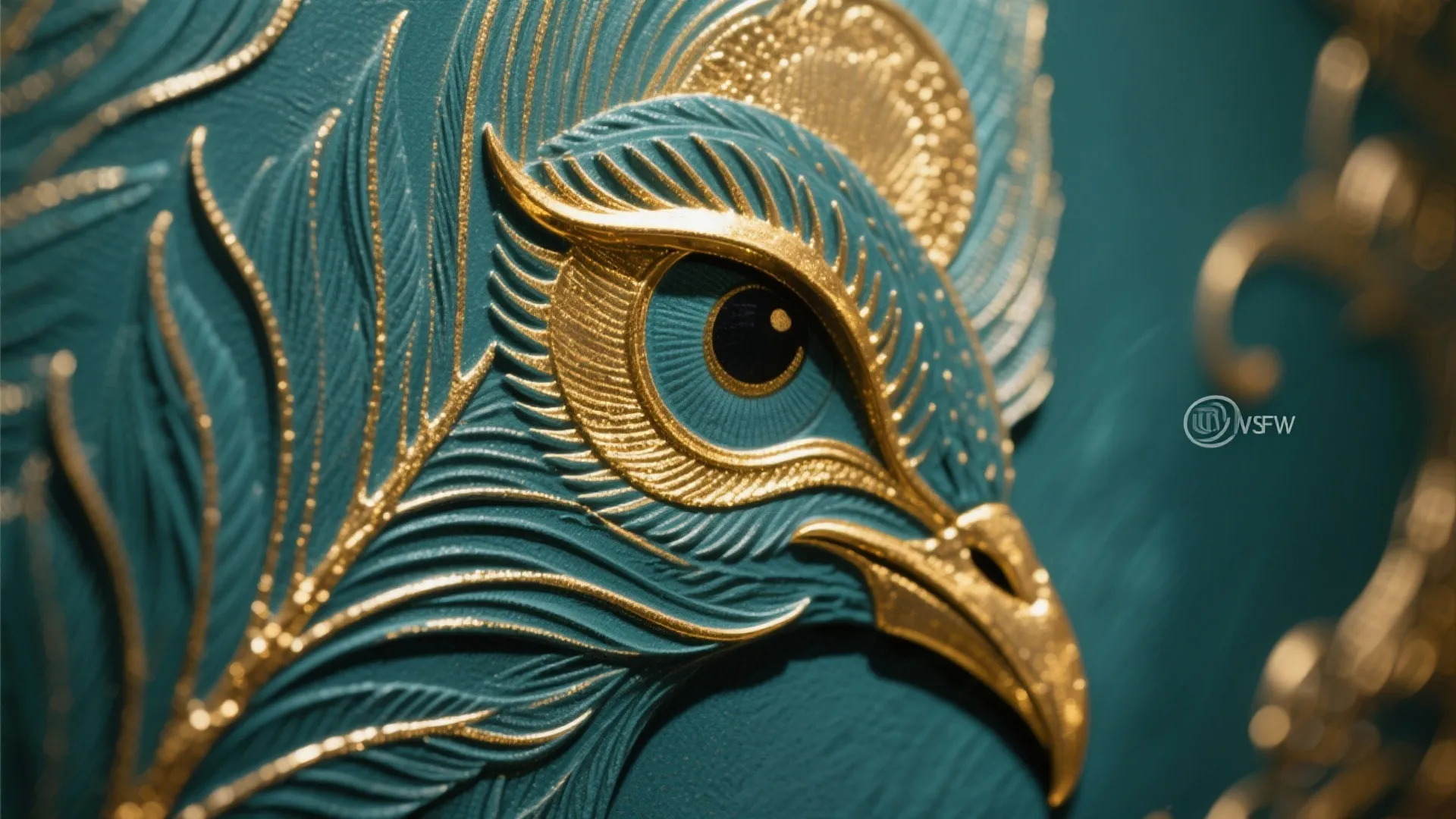 Gilded Peacock: Metallic Accents and Raised Details