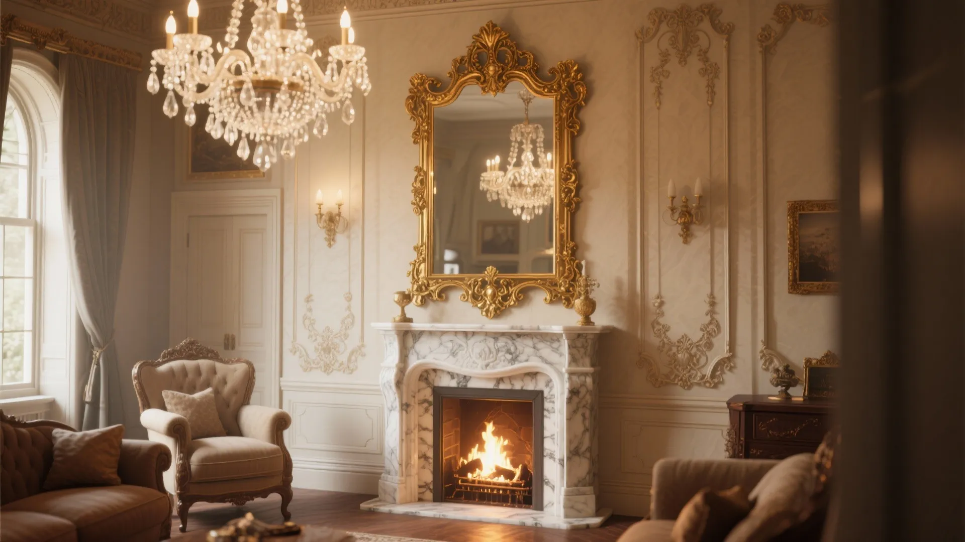 3. Gilt Mirrors for Light & Drama