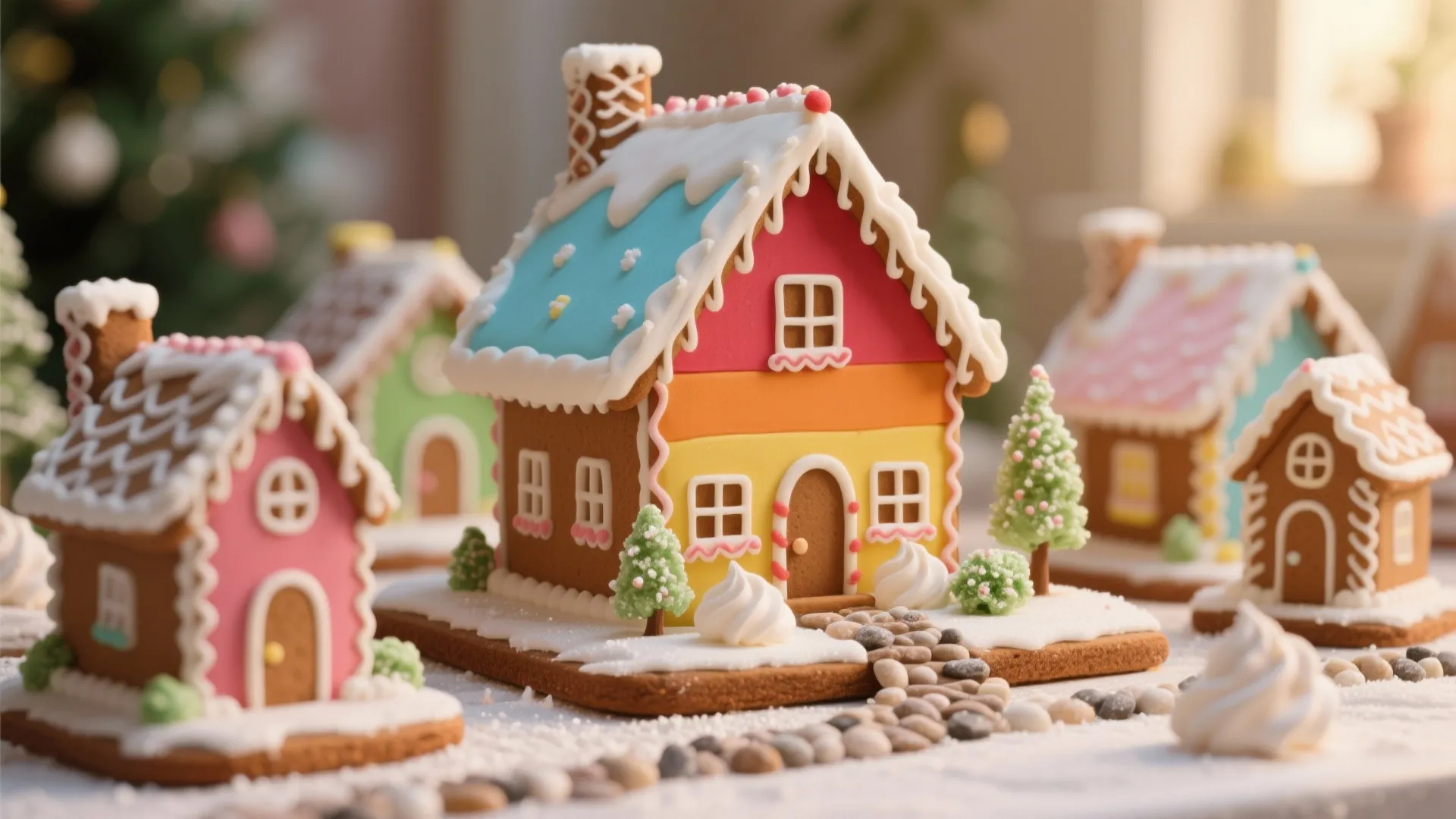 Painted Gingerbread House Ideas — 5 Creative Ways: Five small-scale painted gingerbread house inspirations I use to make edible minis feel like real architecture