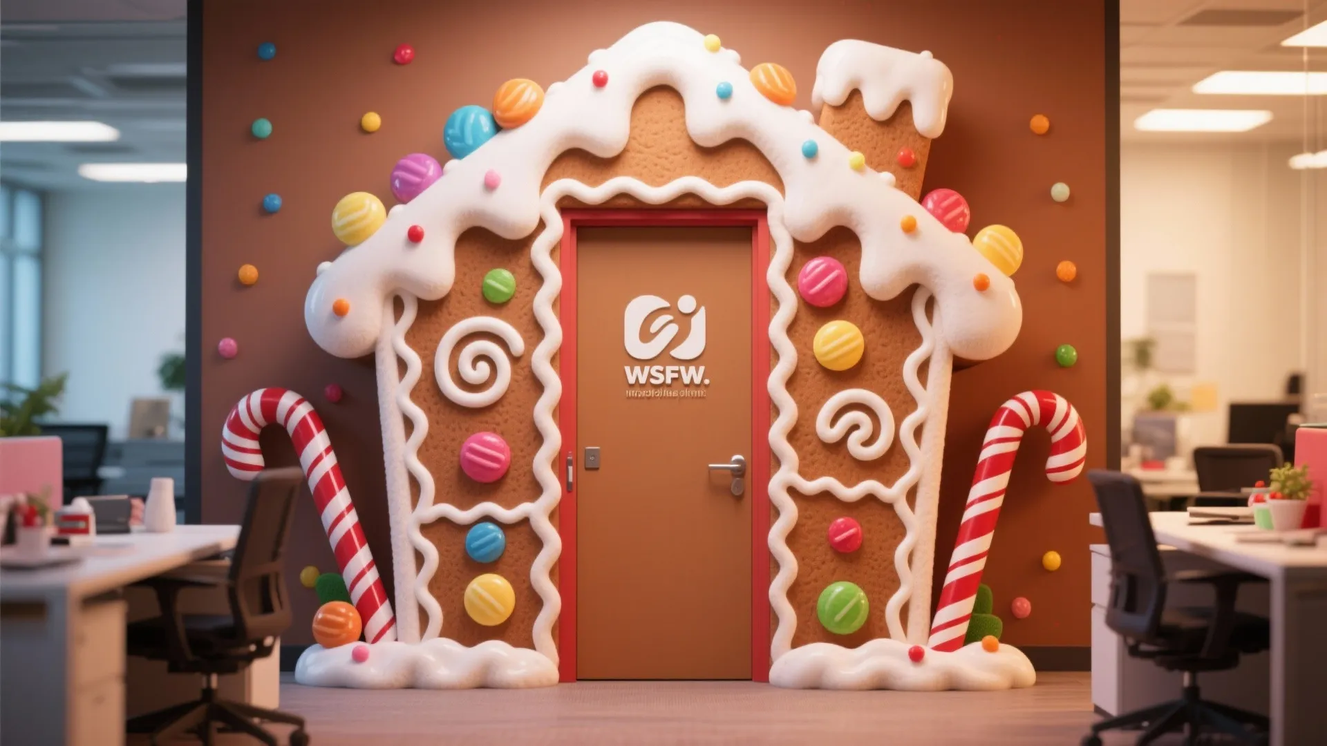 3. Gingerbread Office Takeover