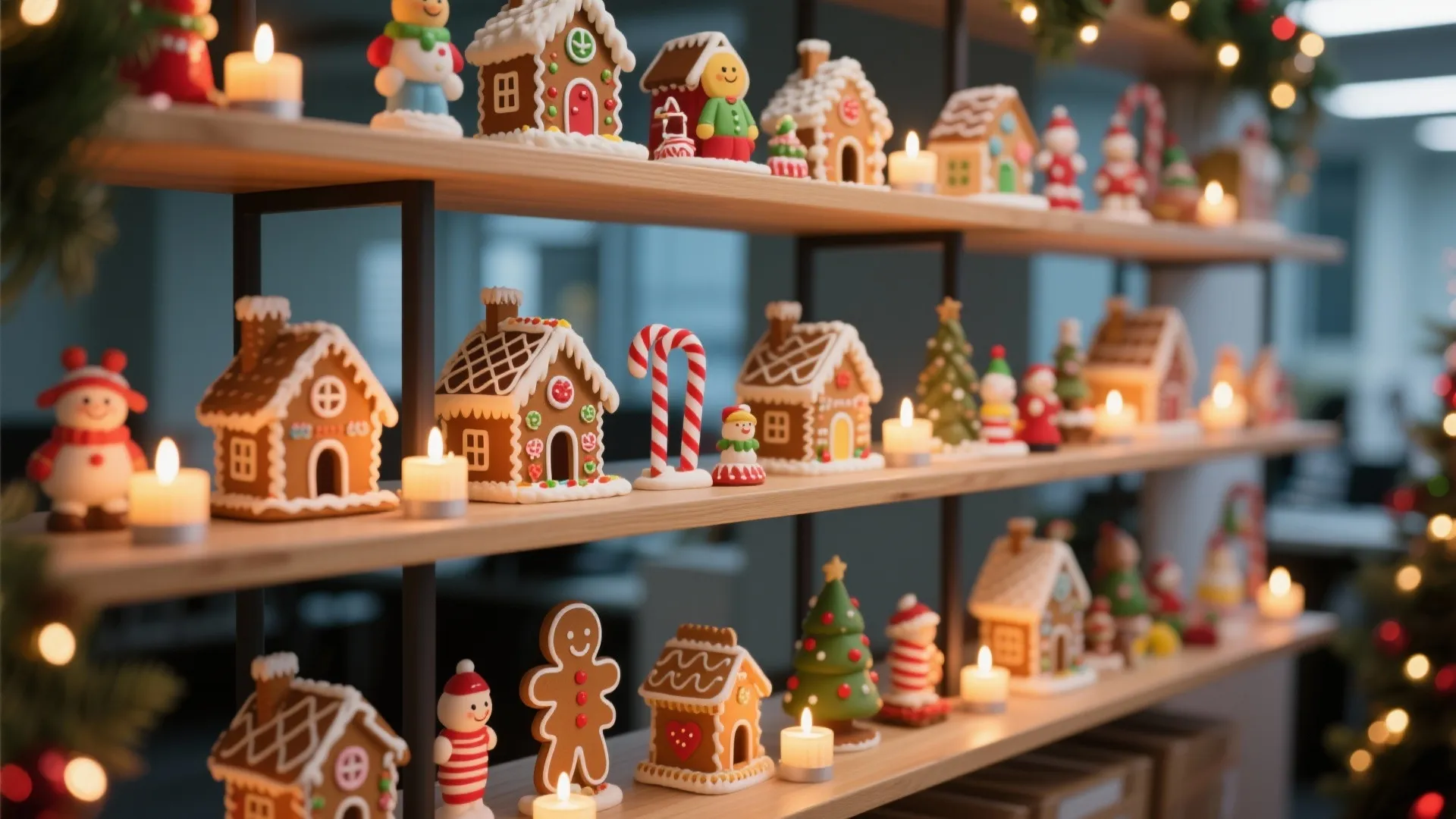 10. Gingerbread Village Display