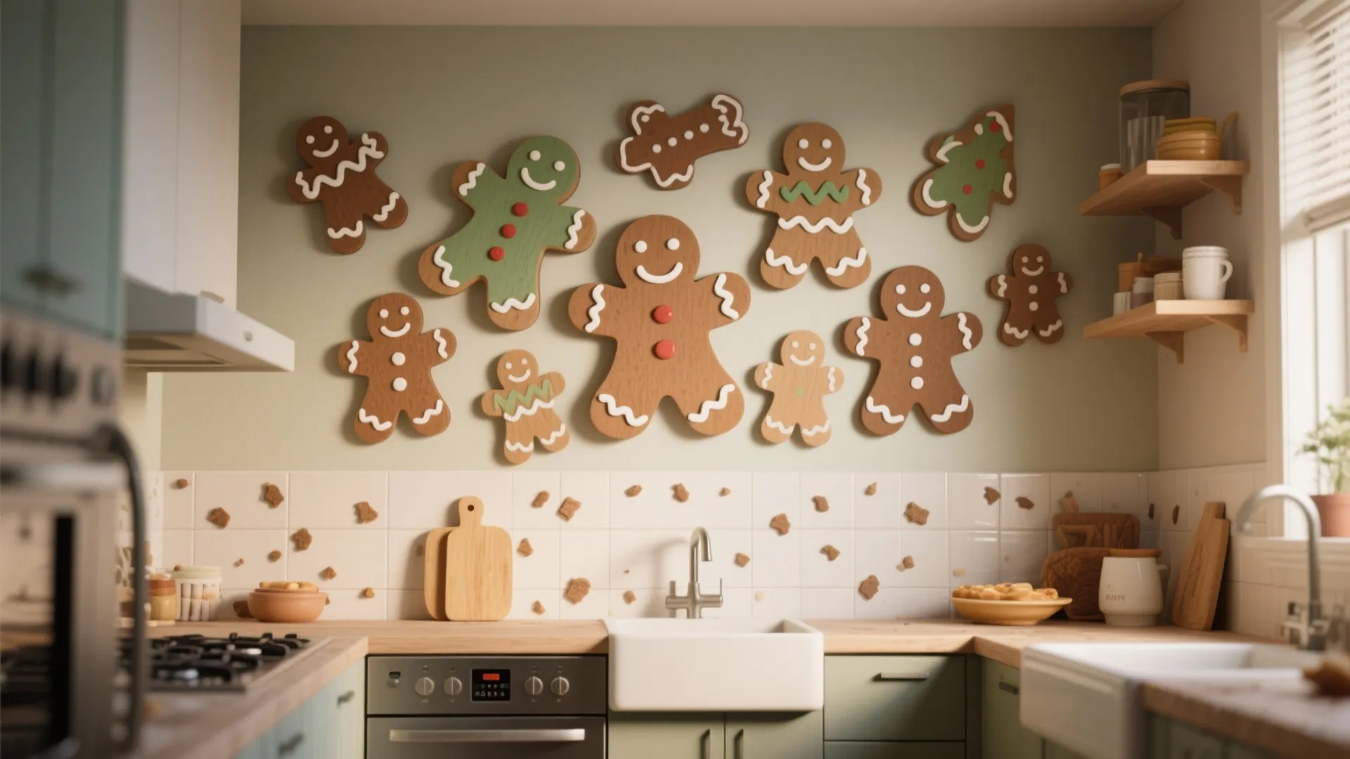 4. Gingerbread Wall Art (Non-Edible)