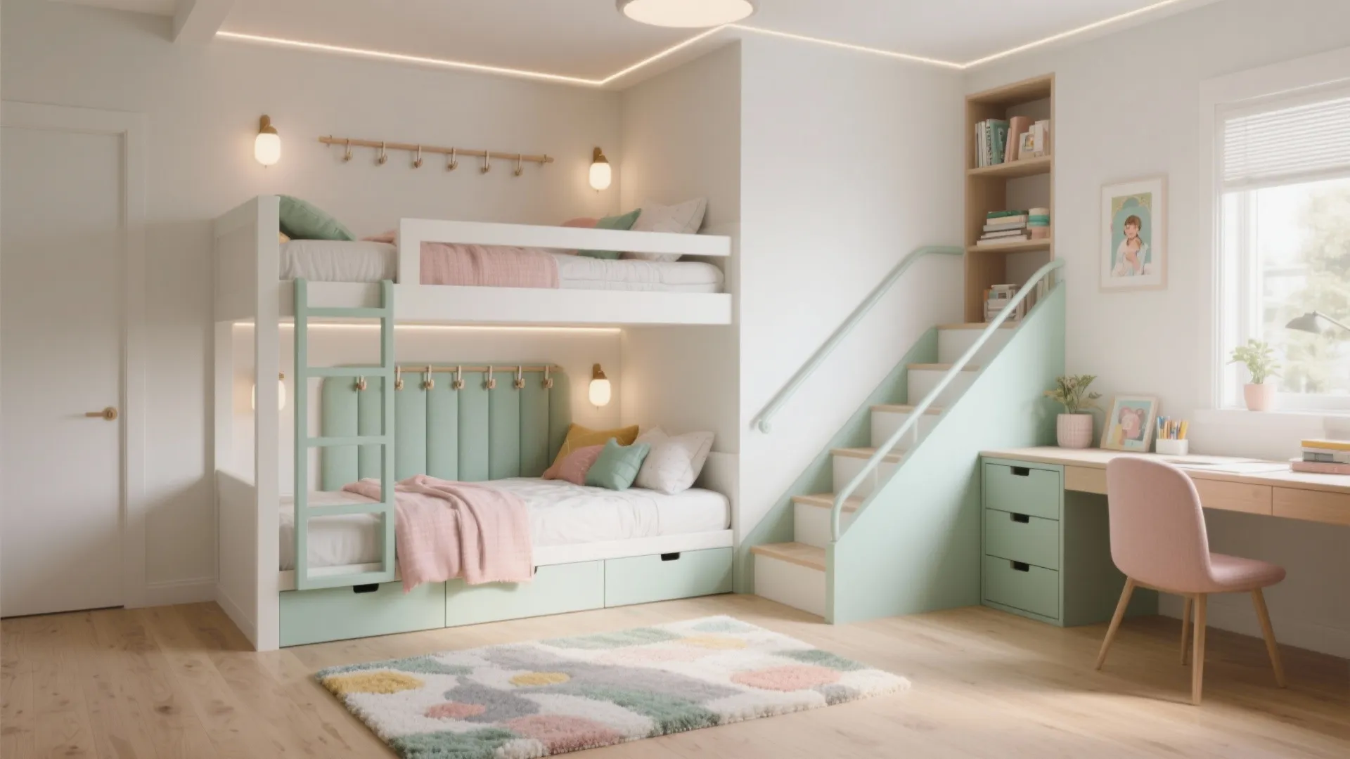 Girls Room with Bunk Beds: Creative Design Ideas