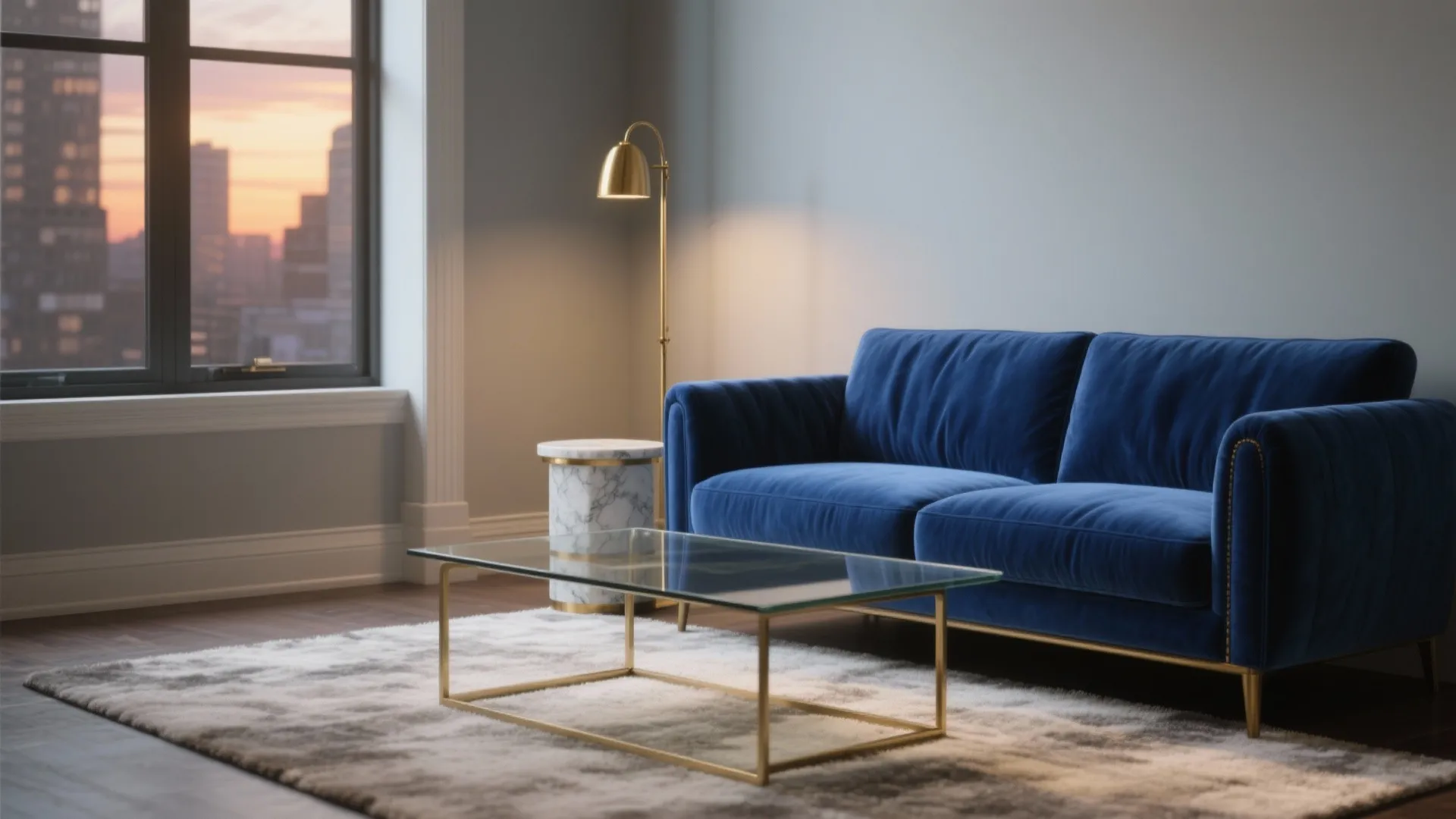 Modern glam with brass and marble